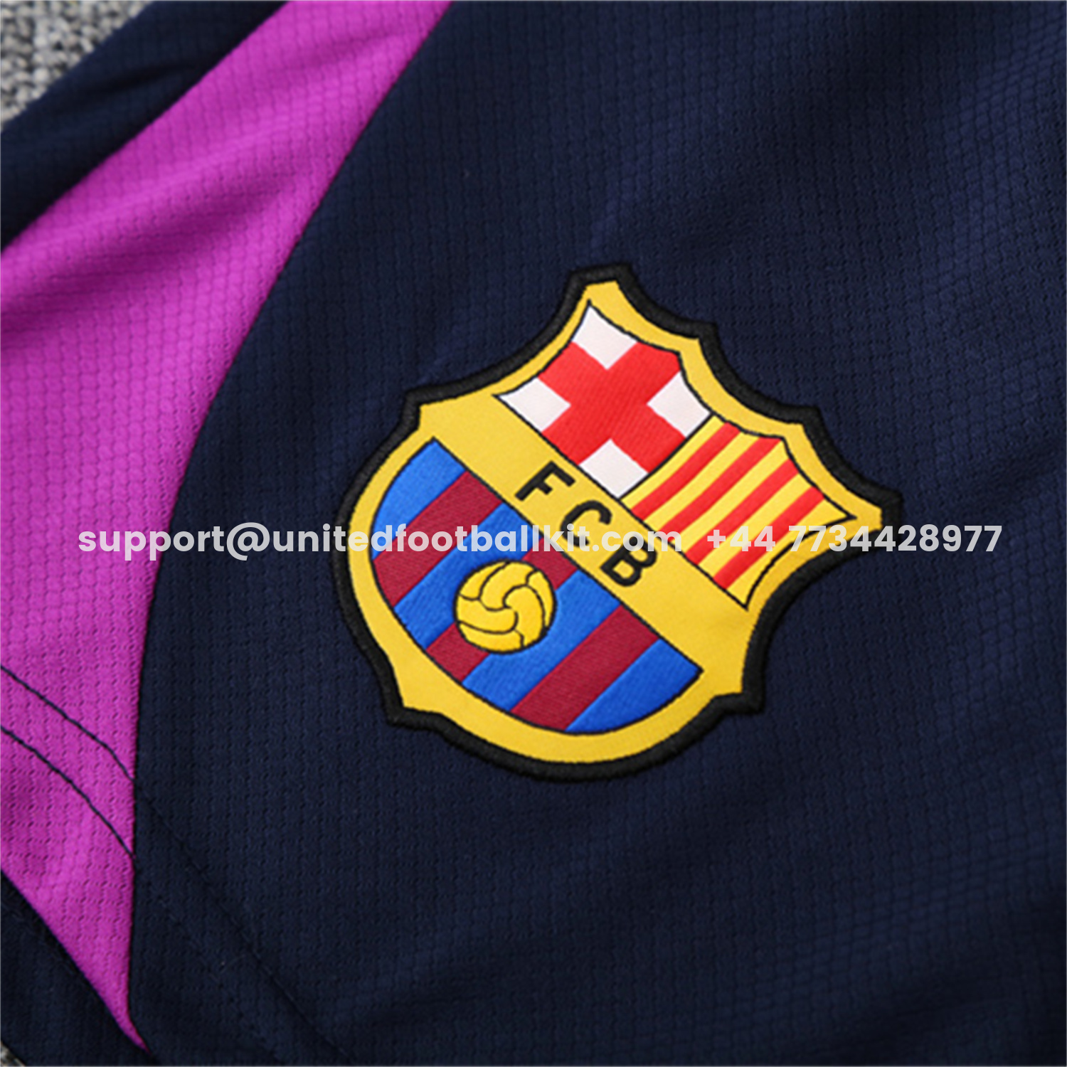 Unitedfootballkit.com | Barcelona 25-26 Short-Sleeve Training Set - Purple Top & Deep Blue Shorts -Customize Name, Number and Patch | Worldwide Shipping