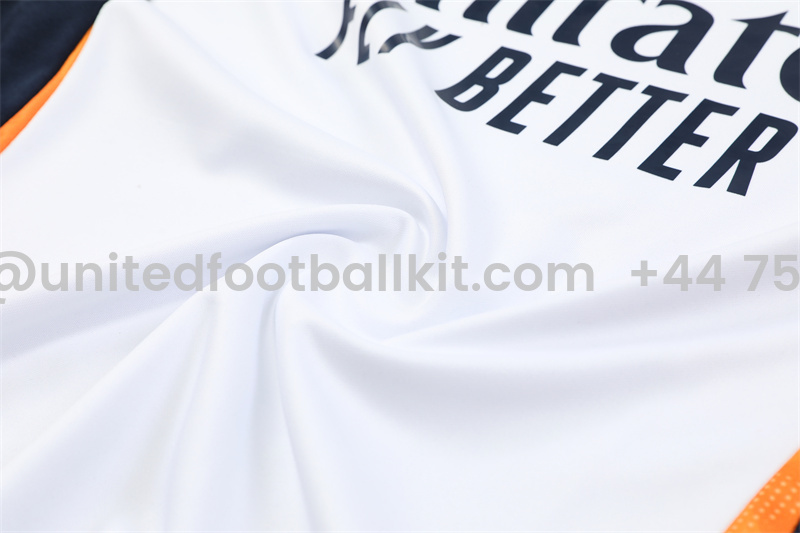 Unitedfootballkit.com | Real Madrid 24-25 Long Sleeve Training Set - White -Customize Name, Number and Patch | Worldwide Shipping