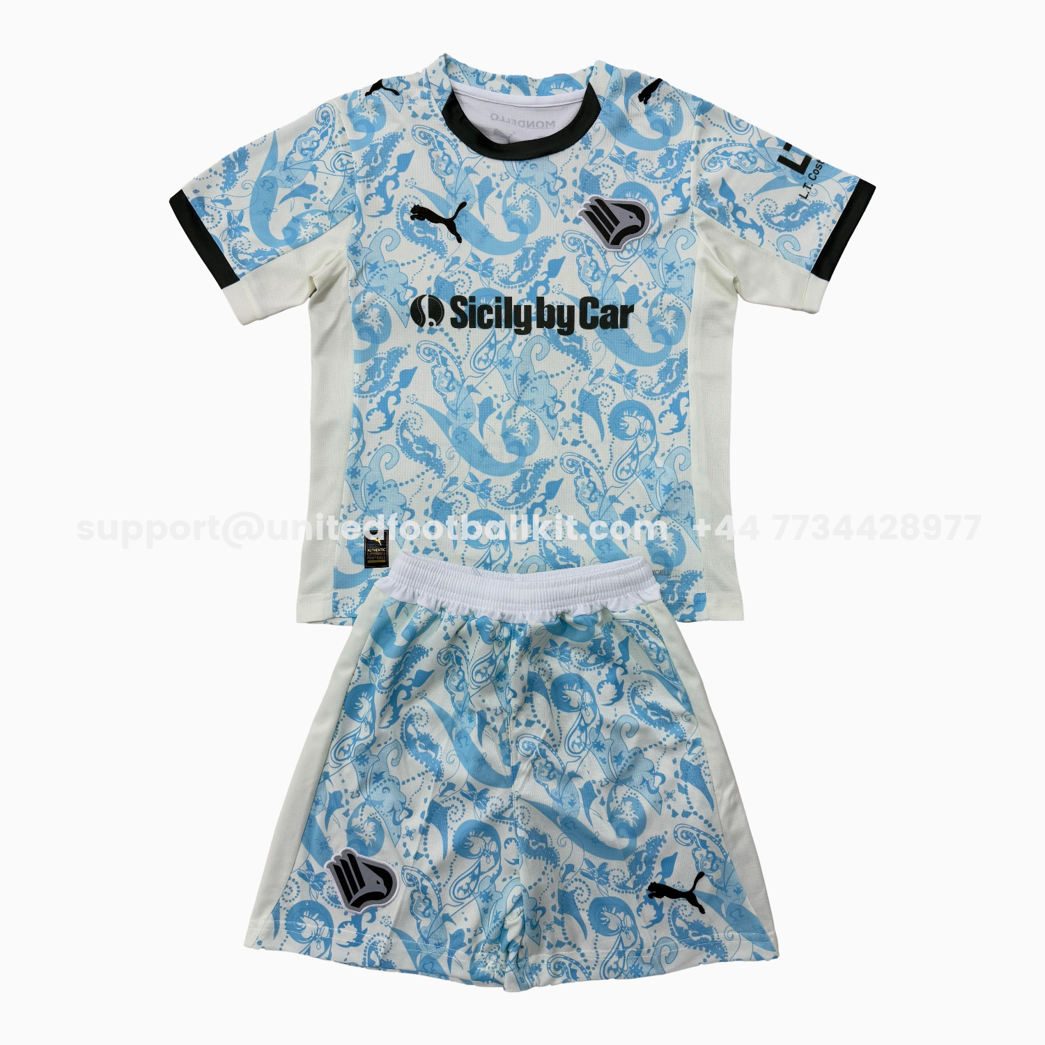 Unitedfootballkit.com | Palermo 25-26 Third Kids Kit -Customize Name, Number and Patch | Worldwide Shipping