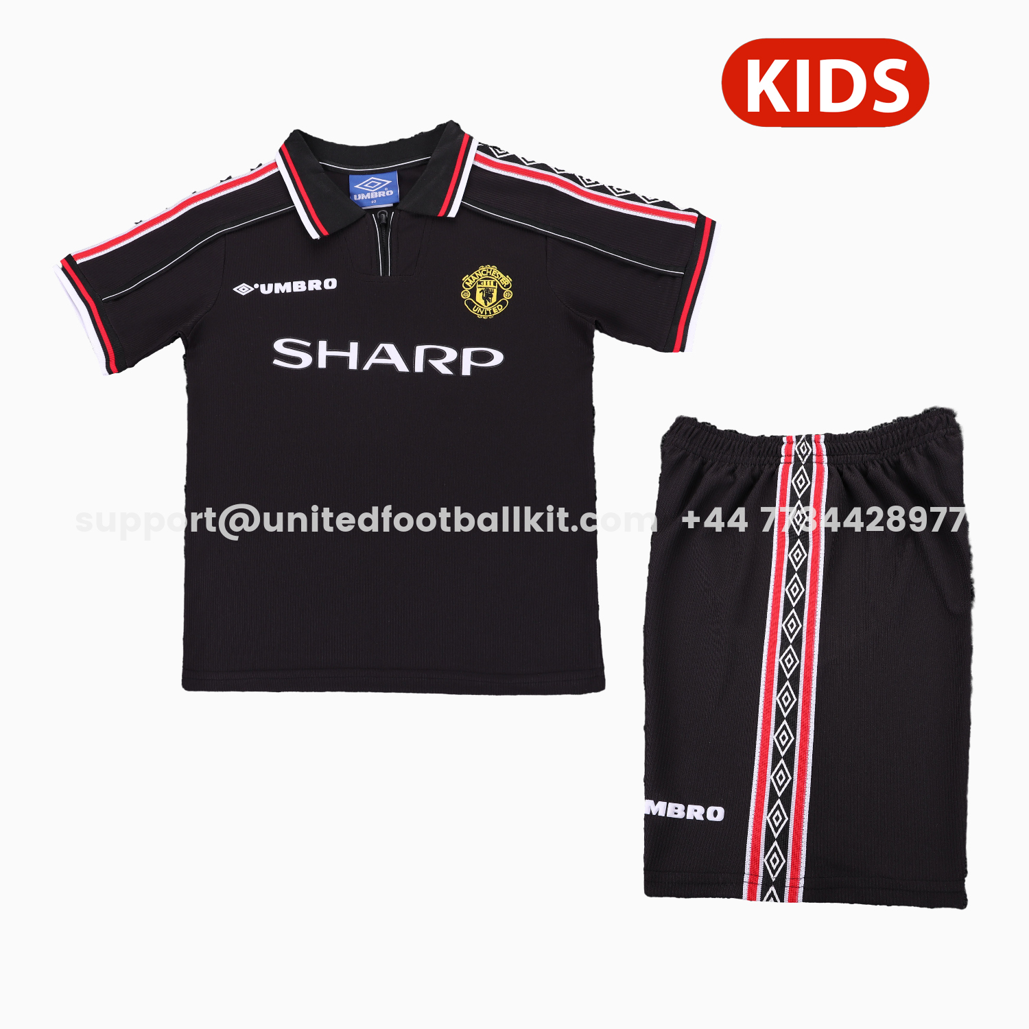 Unitedfootballkit.com | Retro Manchester United 1998-99 Away Kids Kit -Customize Name, Number and Patch | Worldwide Shipping