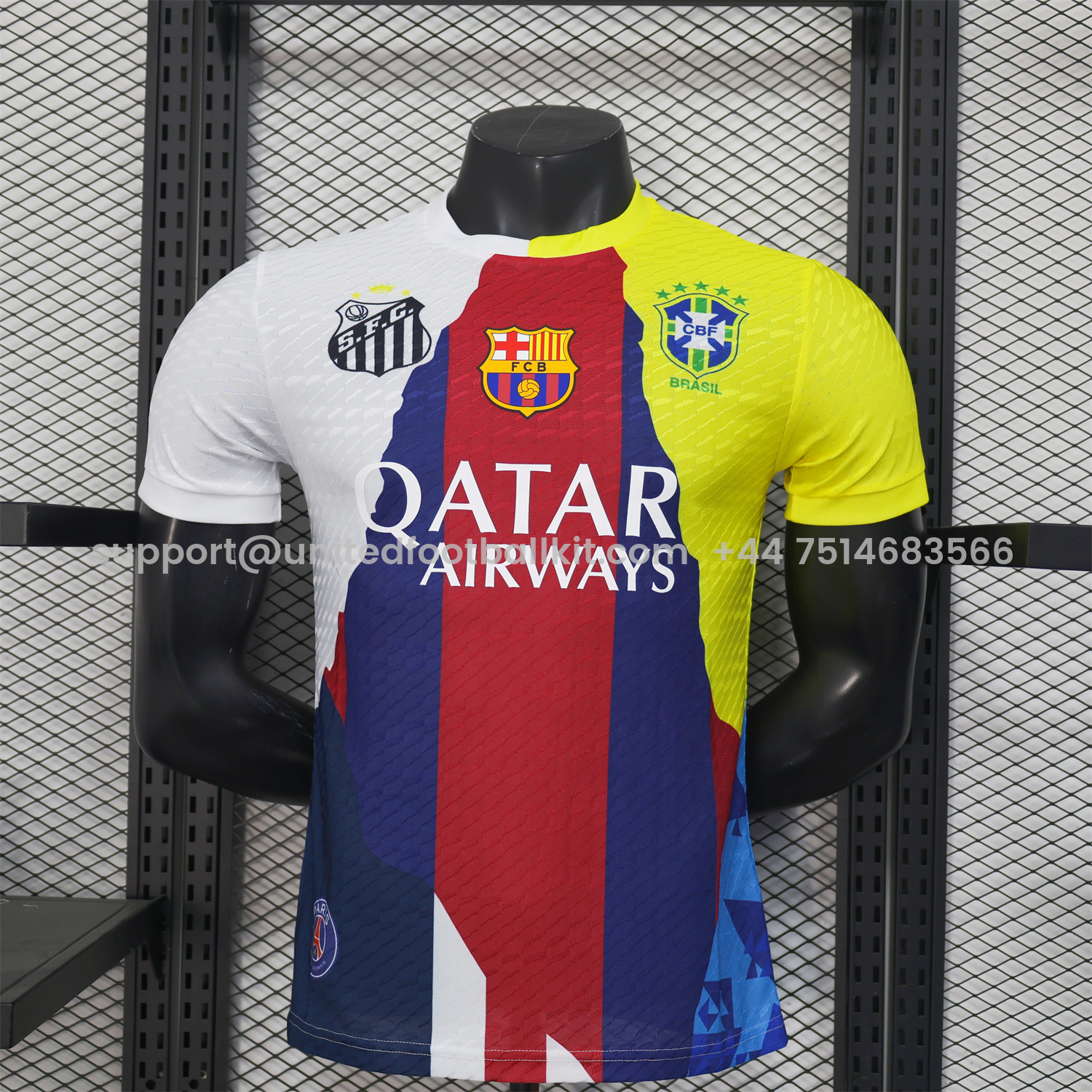 Unitedfootballkit.com | Neymar Career Commemorative Jersey - Player Version with NEYMAR.JR #10 - Barcelona Brazil Paris Saint-Germain PSG Santos -Customize Name, Number and Patch | Worldwide Shipping