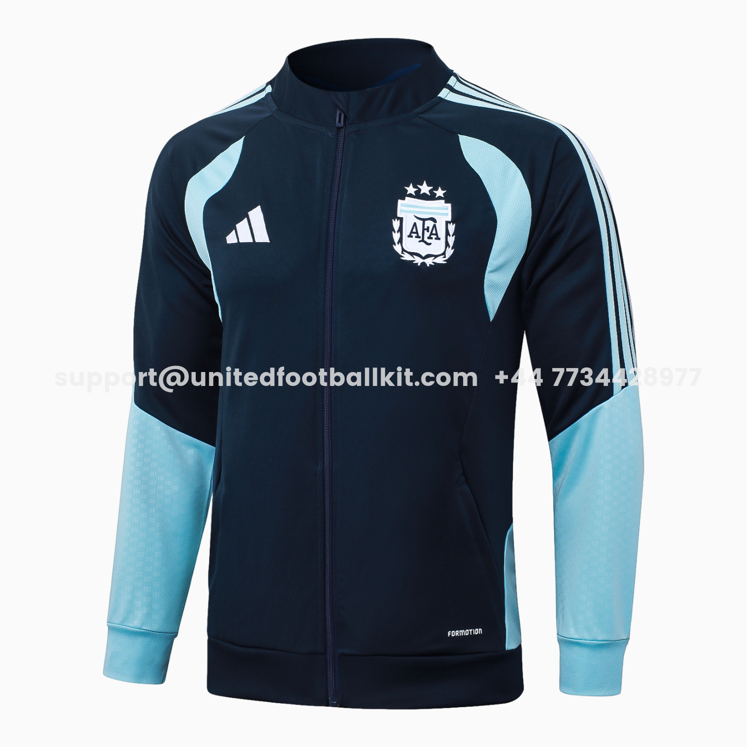 Unitedfootballkit.com | Argentina 25-26 Windbreaker Training Set - Dark Blue Top and Pants -Customize Name, Number and Patch | Worldwide Shipping