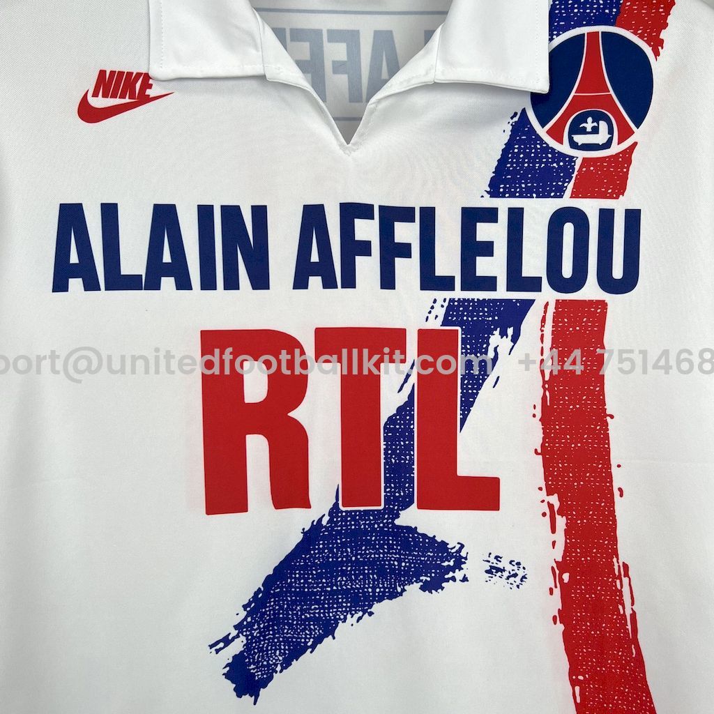 Unitedfootballkit.com | Retro Paris Saint-Germain PSG 1990-91 Home Jersey -Customize Name, Number and Patch | Worldwide Shipping