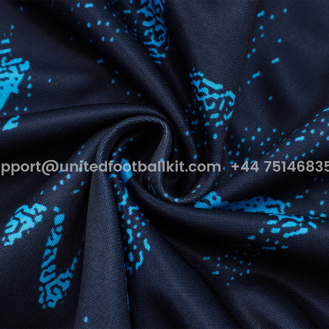 Unitedfootballkit.com | C.H.E.L.S.E.A 24-25 Long Sleeve Training Set - Royal Blue with Blue Dots -Customize Name, Number and Patch | Worldwide Shipping