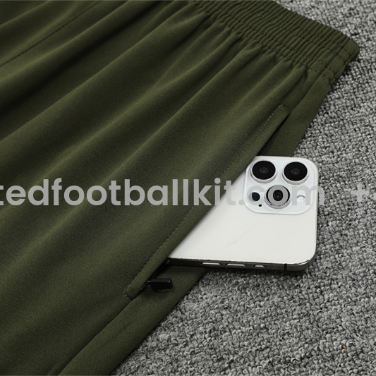 Unitedfootballkit.com | Manchester City 24-25 Long Sleeve Training Set - Army Green -Customize Name, Number and Patch | Worldwide Shipping