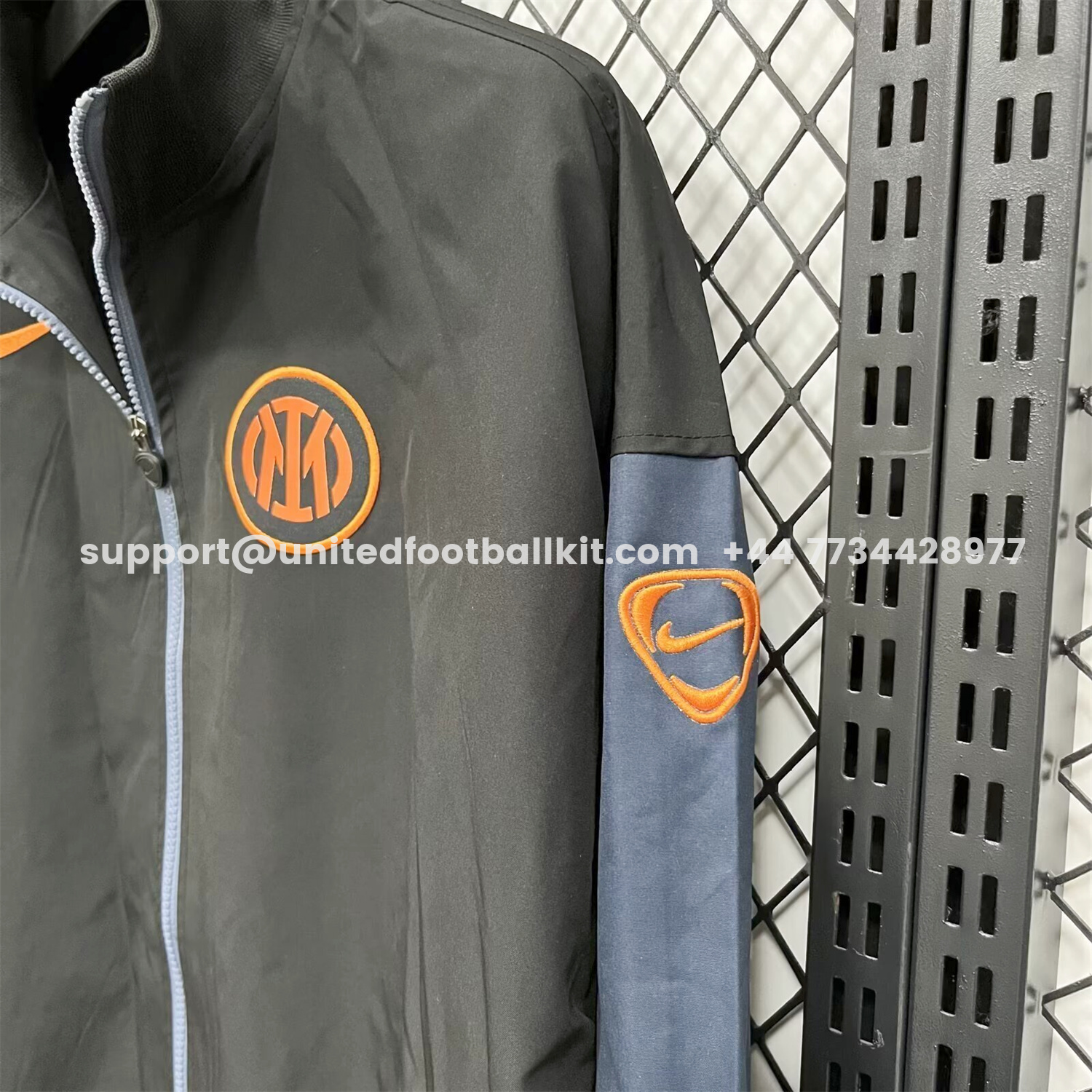Unitedfootballkit.com | Inter Milan 25-26 Windbreaker Jacket - Black -Customize Name, Number and Patch | Worldwide Shipping