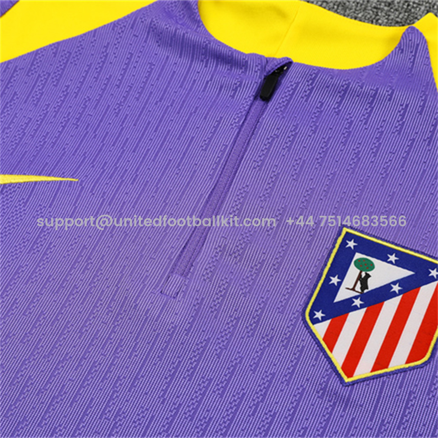 Unitedfootballkit.com | Atletico Madrid 25-26 Long Sleeves Training Set - Purple Top & Purple Pants -Customize Name, Number and Patch | Worldwide Shipping