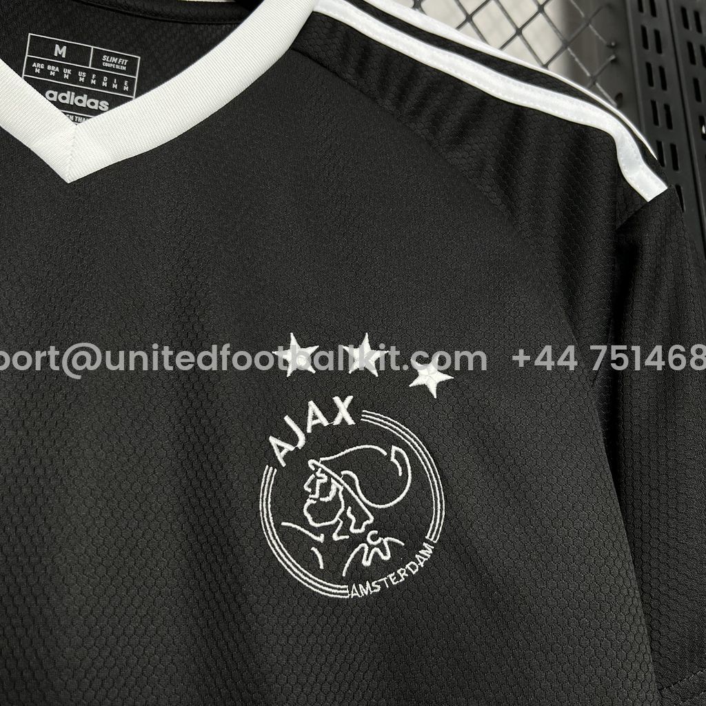 Unitedfootballkit.com | Ajax 24-25 Third Goalkeeper Black Jersey - Fans Version -Customize Name, Number and Patch | Worldwide Shipping