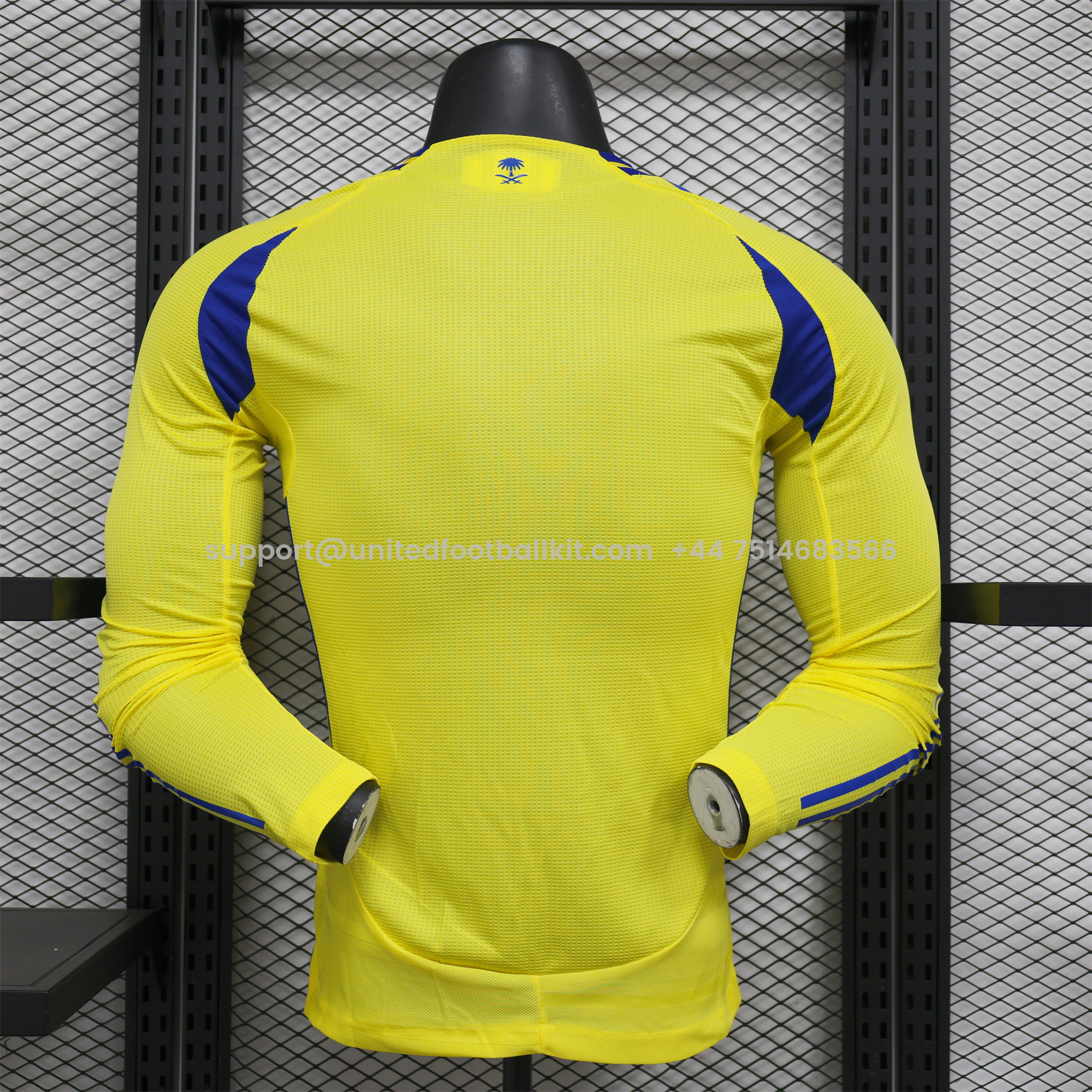 Unitedfootballkit.com | Al Nassr Riyadh Victory 24-25 Home Long Sleeve Jersey - Player Version -Customize Name, Number and Patch | Worldwide Shipping