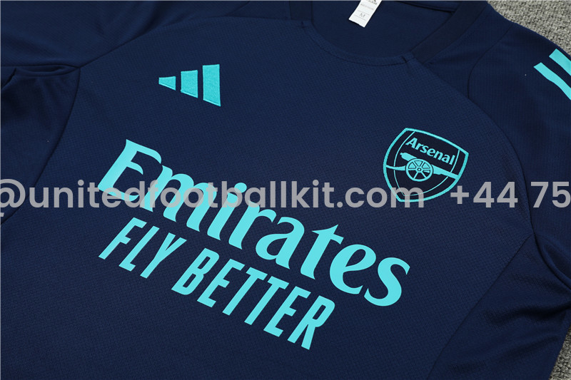 Unitedfootballkit.com | Arsenal 24-25 Short-Sleeve Training Set - Deep Blue -Customize Name, Number and Patch | Worldwide Shipping