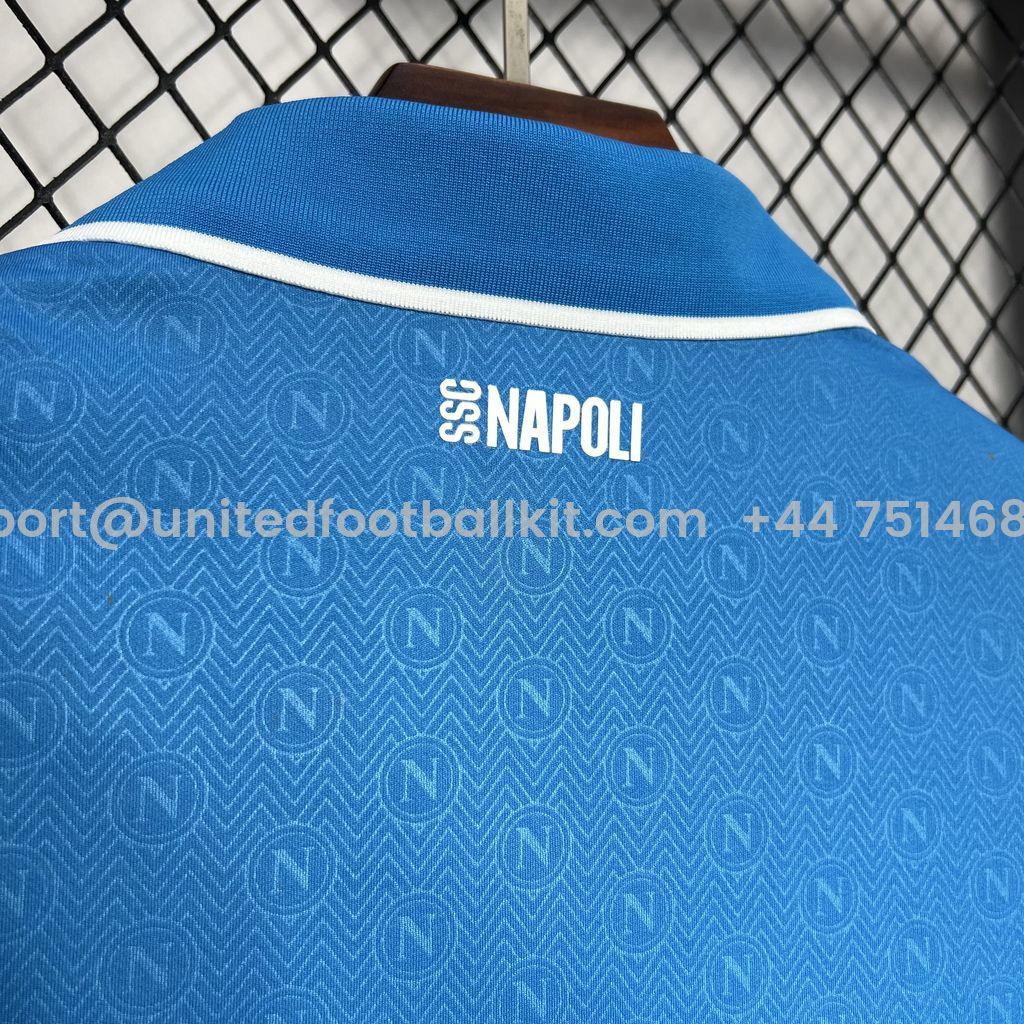 Unitedfootballkit.com | SSC Napoli 24-25 Home Stadium Jersey - Fans Version -Customize Name, Number and Patch | Worldwide Shipping