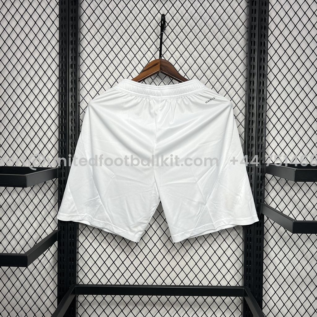 Unitedfootballkit.com | Real Madrid 24-25 Home Shorts - Fans Version -Customize Name, Number and Patch | Worldwide Shipping