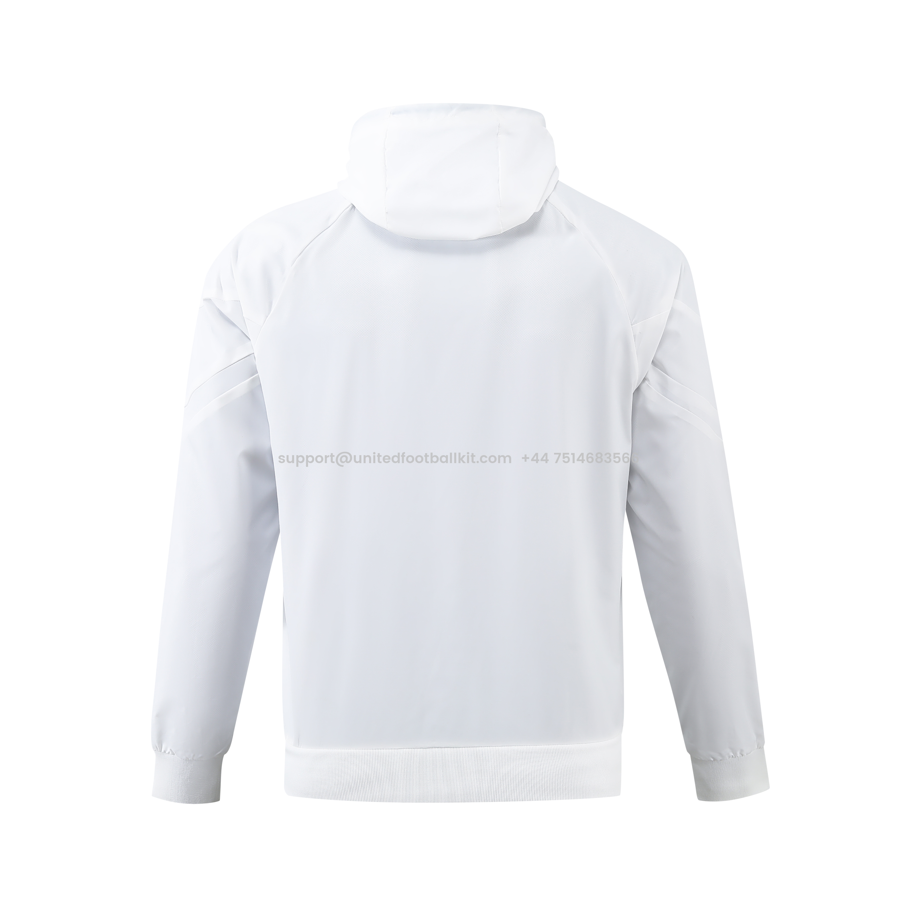 Unitedfootballkit.com | England 2024 National Team Anthem White Hooded Windbreaker - Player Version -Customize Name, Number and Patch | Worldwide Shipping