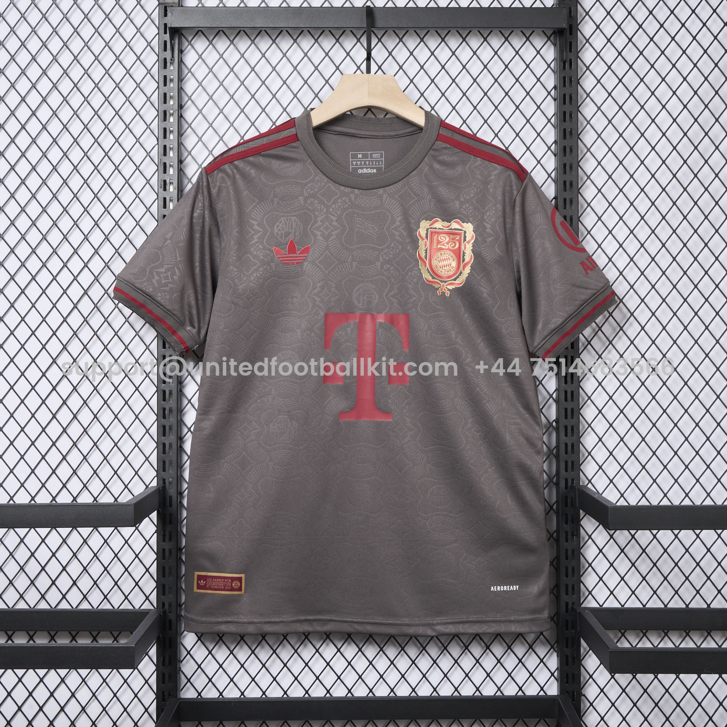 Unitedfootballkit.com | Bayern Munich 2025 Grey 125th Anniversary Jersey - Fans Version -Customize Name, Number and Patch | Worldwide Shipping