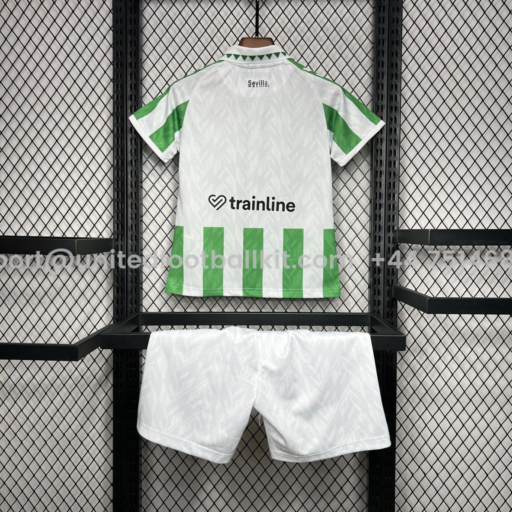 Unitedfootballkit.com | Real Betis 24-25 Home Stadium Kids Kit -Customize Name, Number and Patch | Worldwide Shipping