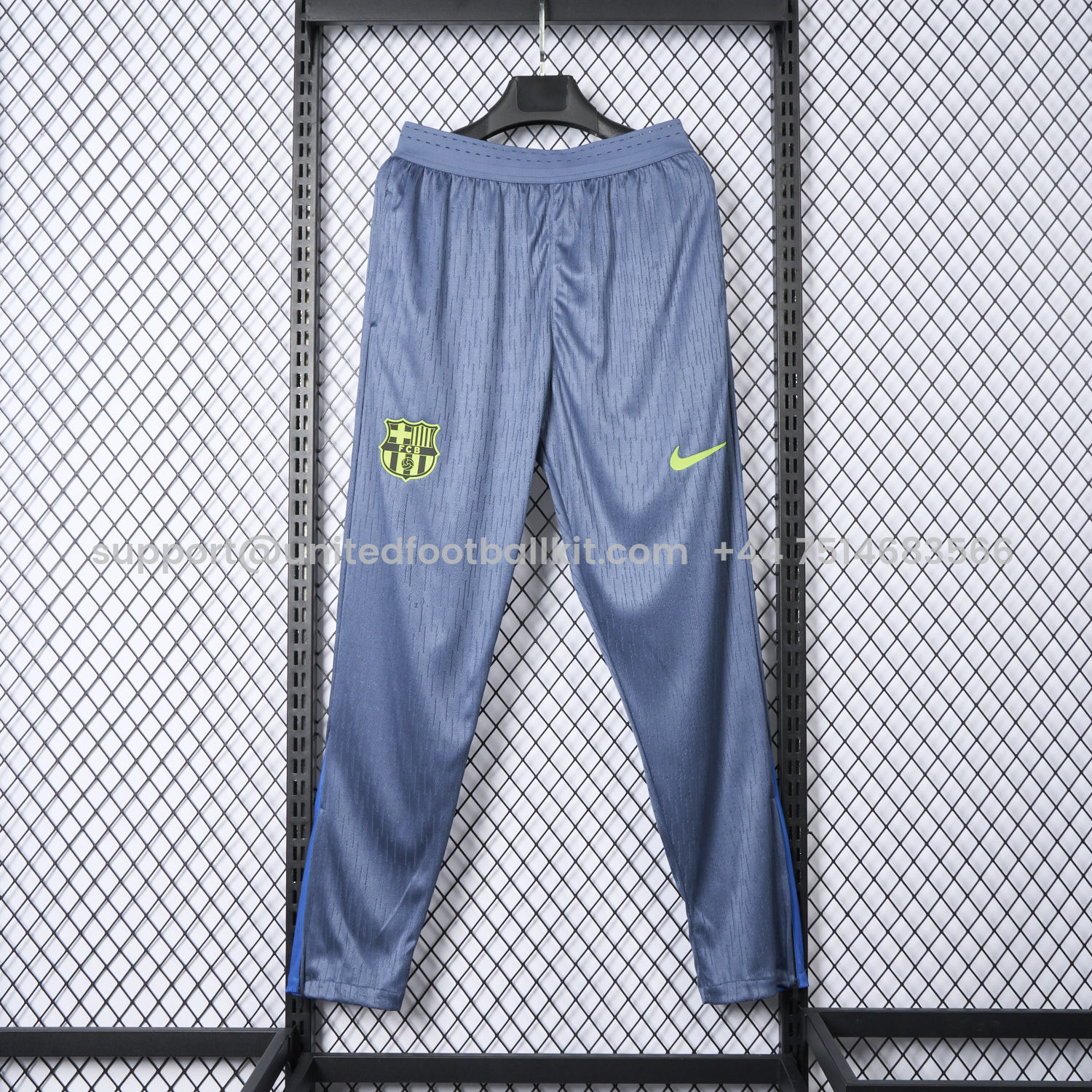 Unitedfootballkit.com | Barcelona 25-26 Blue-Grey Training Pants - Player Version -Customize Name, Number and Patch | Worldwide Shipping