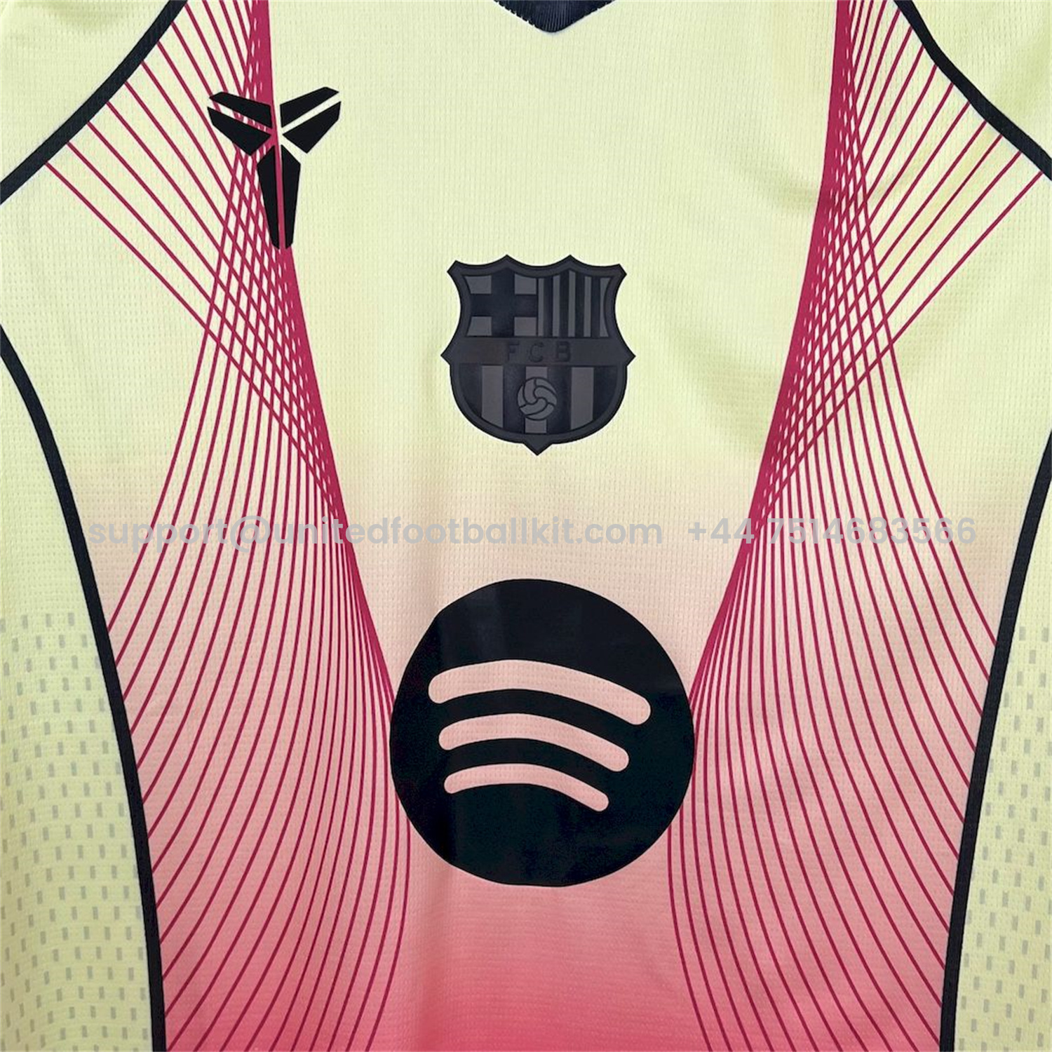 Unitedfootballkit.com | Barcelona 25-26 T90 Red Lines Yellow Special Jersey - Fans Version -Customize Name, Number and Patch | Worldwide Shipping