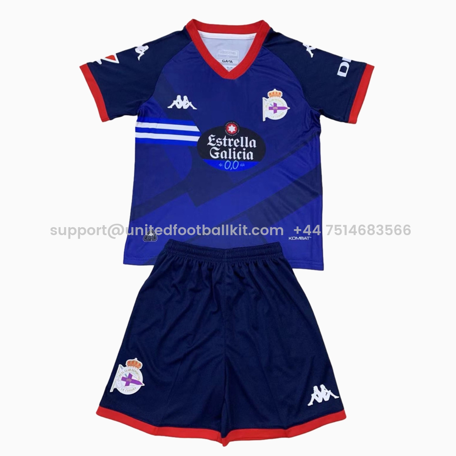 Unitedfootballkit.com | Deportivo de La Coruña 24-25 Away Kids Kit -Customize Name, Number and Patch | Worldwide Shipping