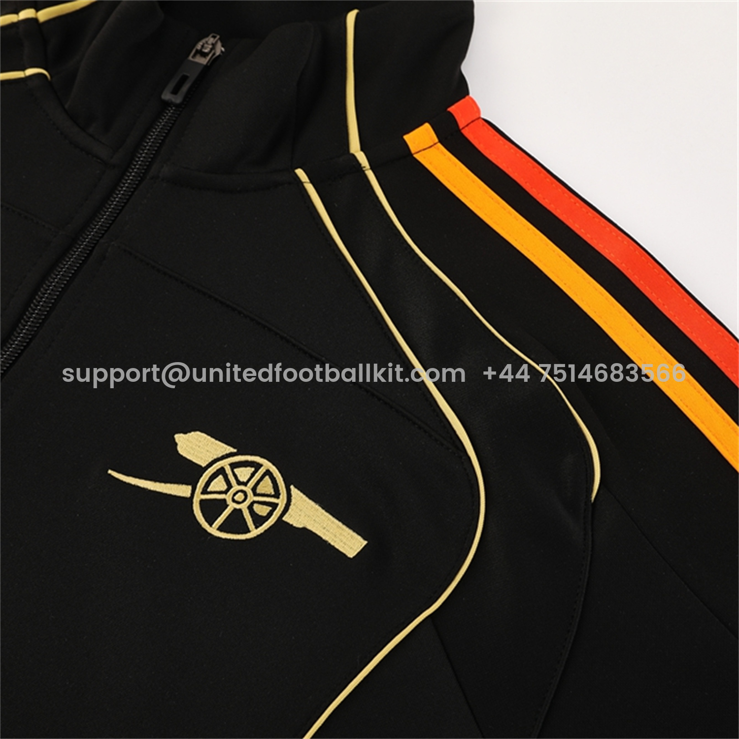 Unitedfootballkit.com | Arsenal 25-26 NTS Urban Purist Jacket Training Tracksuit - Black Throwback Jackets & Pants -Customize Name, Number and Patch | Worldwide Shipping