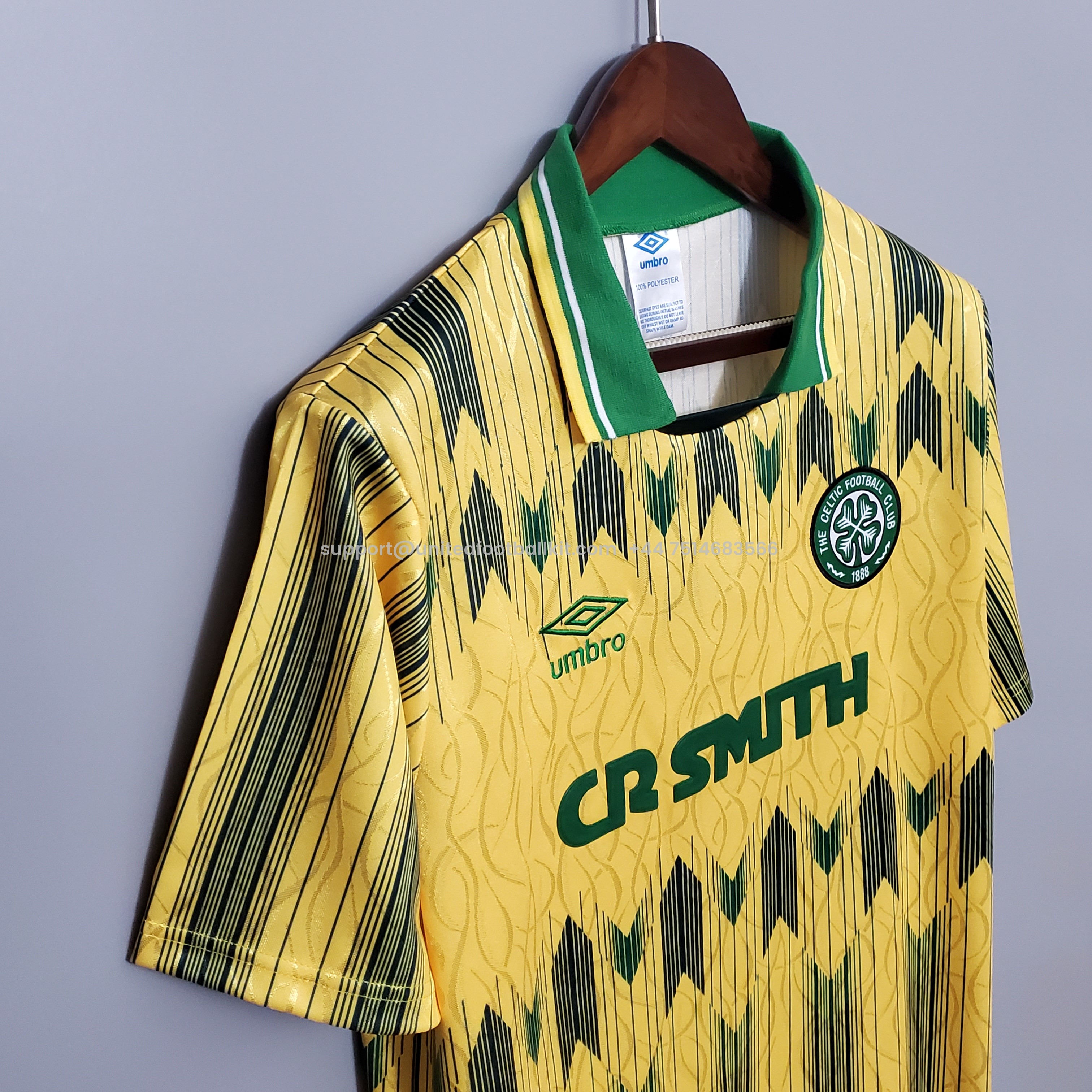 Unitedfootballkit.com | Retro Celtic 1988-91 Away Stadium Jersey -Customize Name, Number and Patch | Worldwide Shipping