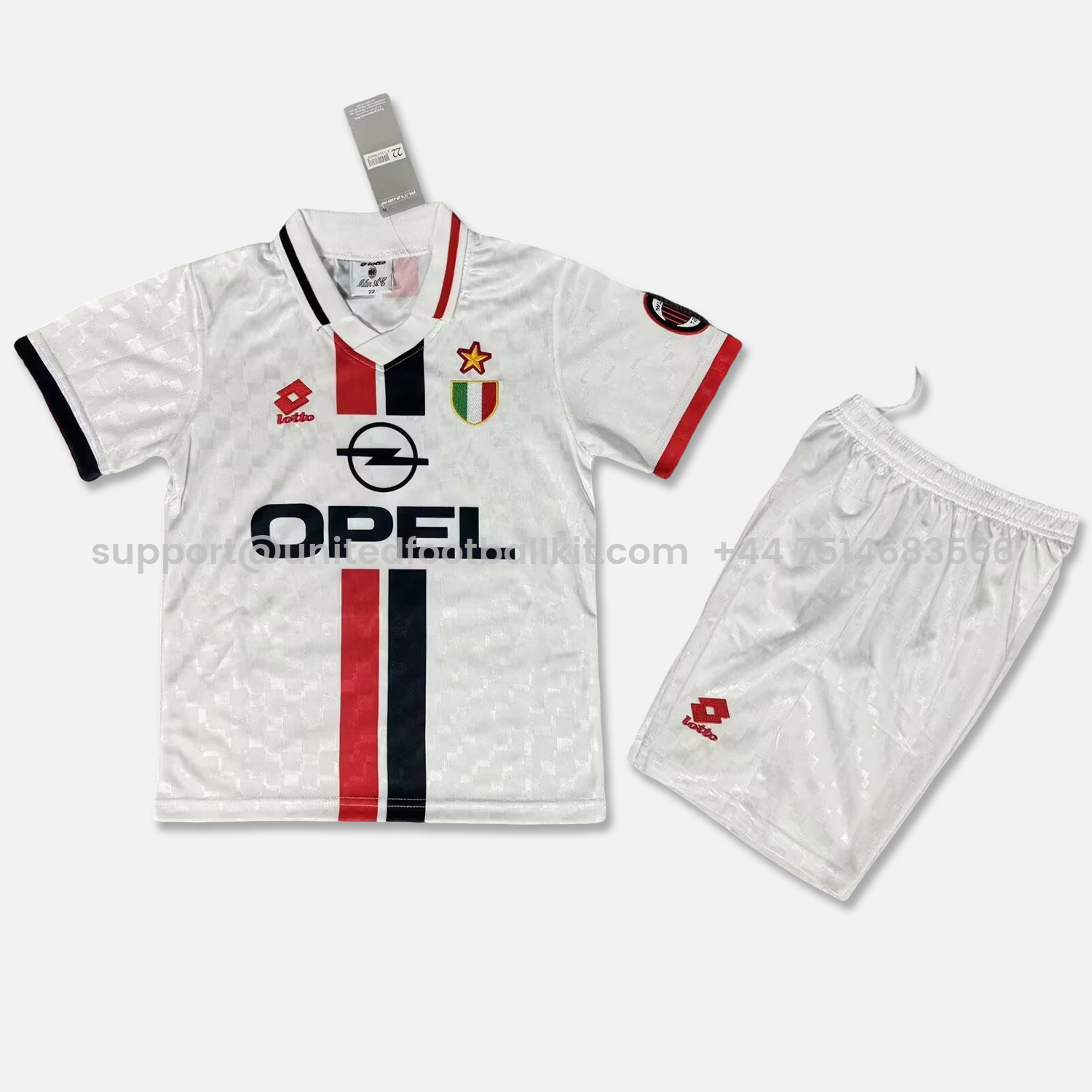 Unitedfootballkit.com | Retro AC Milan 1996-97 Away Kids Kit -Customize Name, Number and Patch | Worldwide Shipping