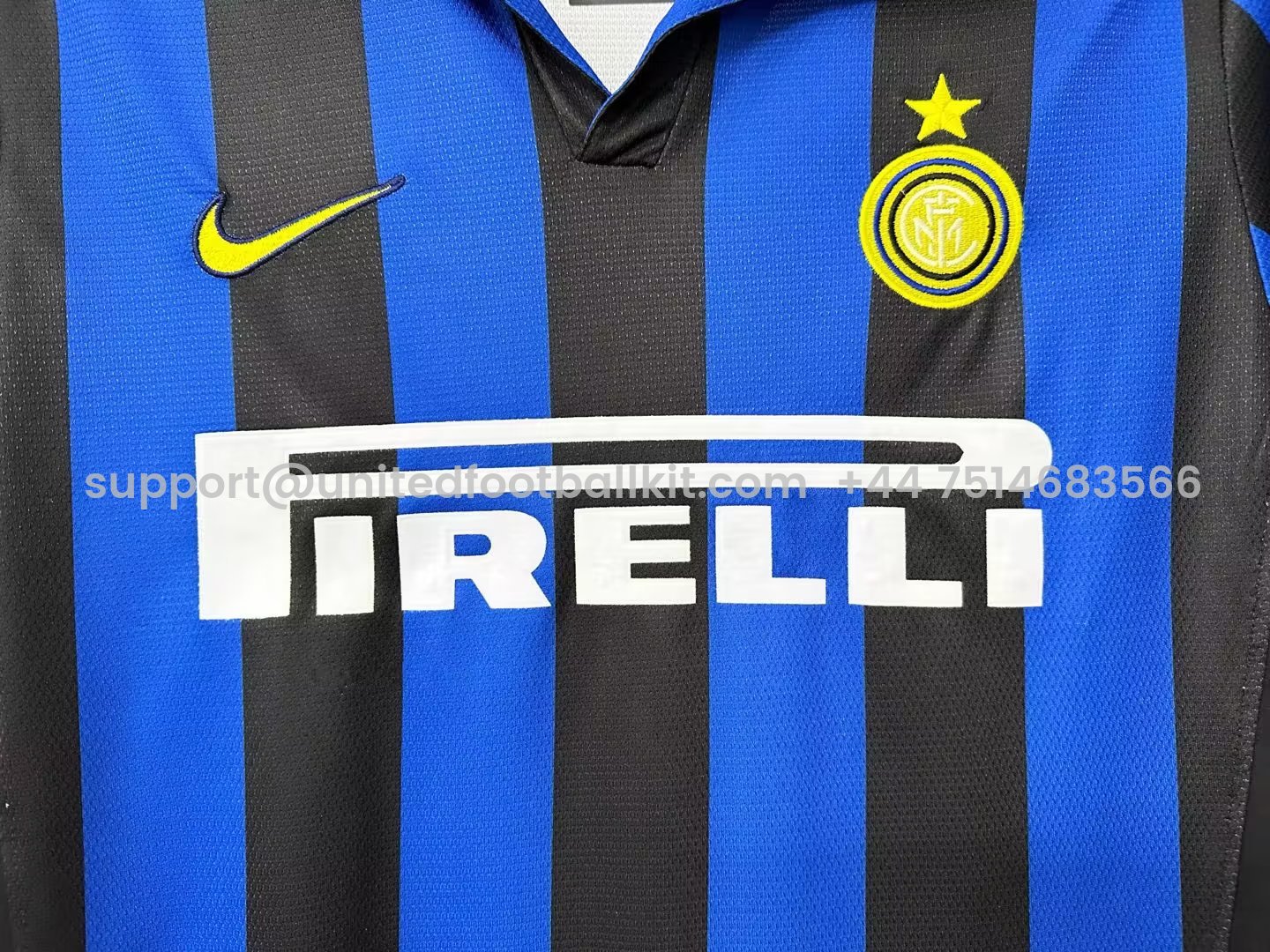 Unitedfootballkit.com | Retro Inter Milan 98-99 Home Stadium Jersey -Customize Name, Number and Patch | Worldwide Shipping