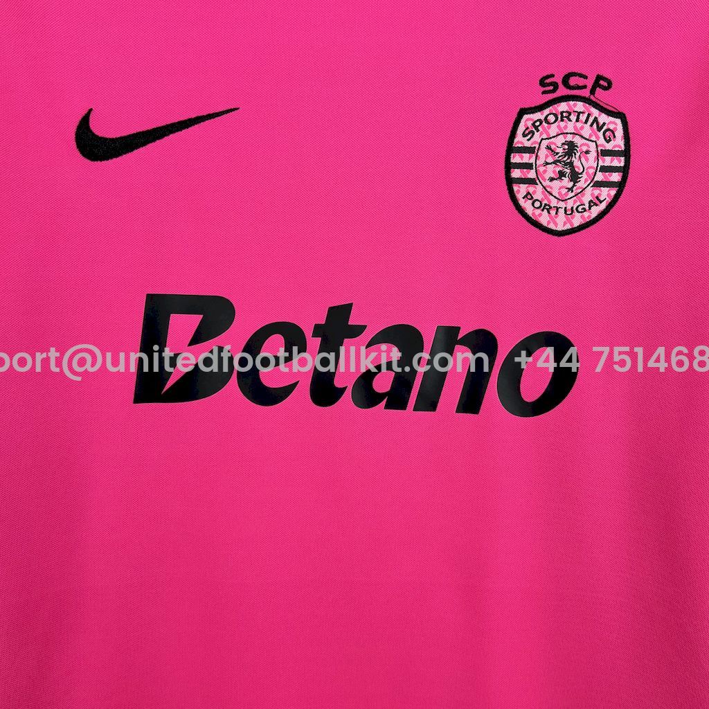Unitedfootballkit.com | Sporting CP Portugal 24-25 Pink October Kids Kit -Customize Name, Number and Patch | Worldwide Shipping