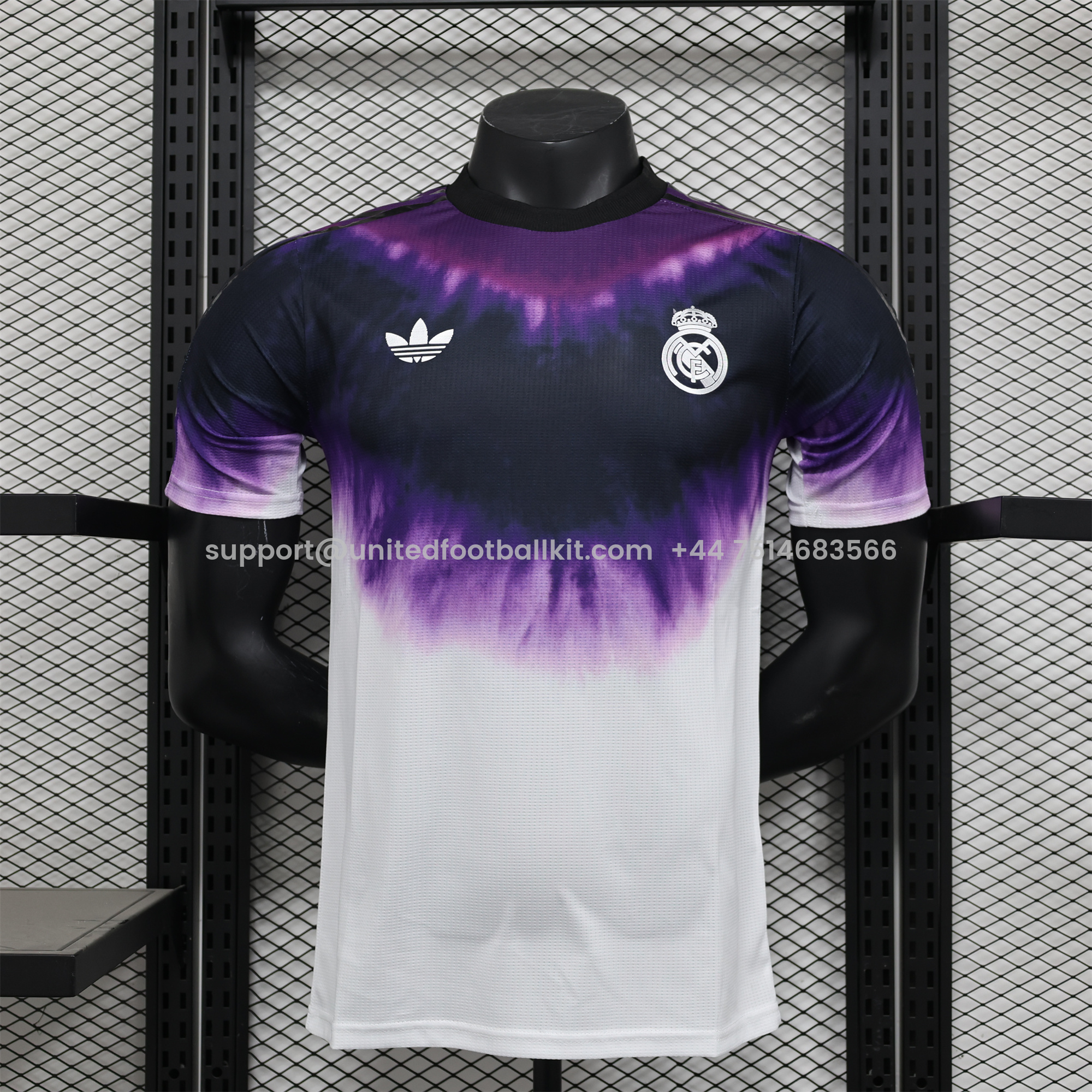 Unitedfootballkit.com | Real Madrid 24-25 White & Purple Spring Festival Special Edition Jersey - Player Version -Customize Name, Number and Patch | Worldwide Shipping