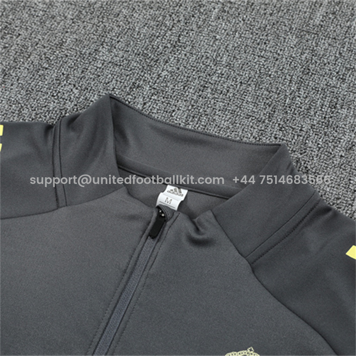 Unitedfootballkit.com | Real Madrid 25-26 Long Sleeves Training Set - Gray Top & Gray Pants -Customize Name, Number and Patch | Worldwide Shipping