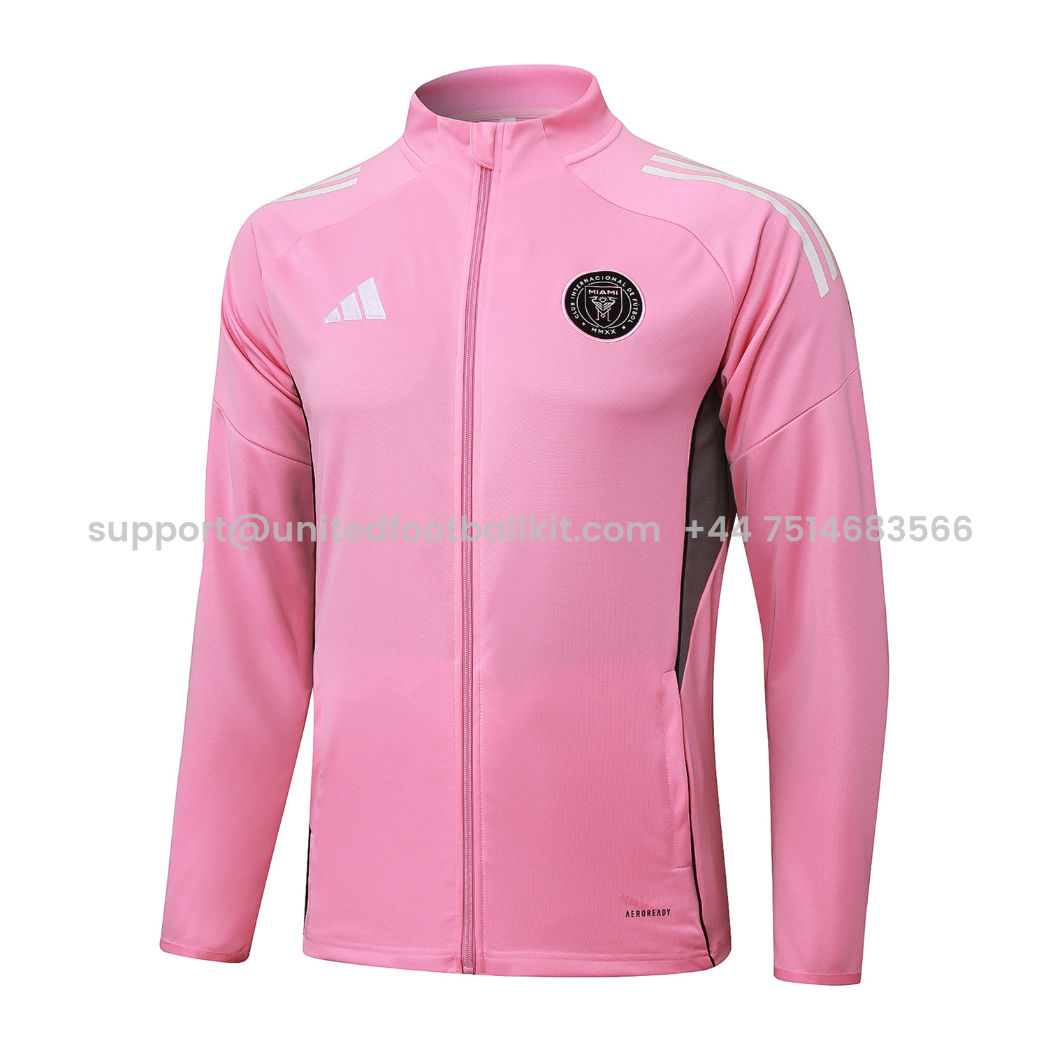 Unitedfootballkit.com | INT M.A.M 25-26 Jacket Training Tracksuit - Pink Top and Black Pants -Customize Name, Number and Patch | Worldwide Shipping