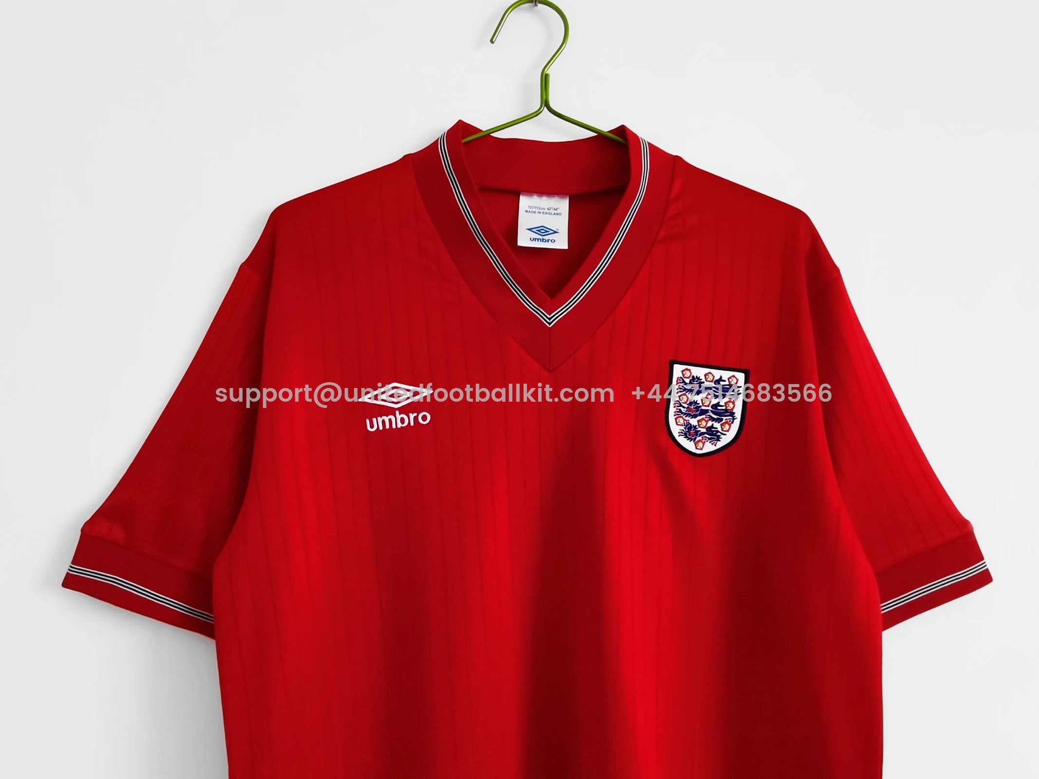 Unitedfootballkit.com | Retro England 1984-87 Away Stadium Jersey -Customize Name, Number and Patch | Worldwide Shipping