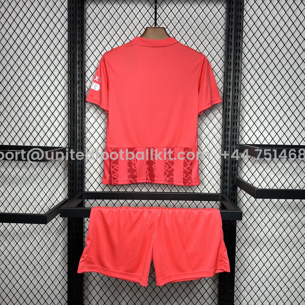 Unitedfootballkit.com | Glasgow Rangers 24-25 Red Goalkeeper Kids Kit -Customize Name, Number and Patch | Worldwide Shipping