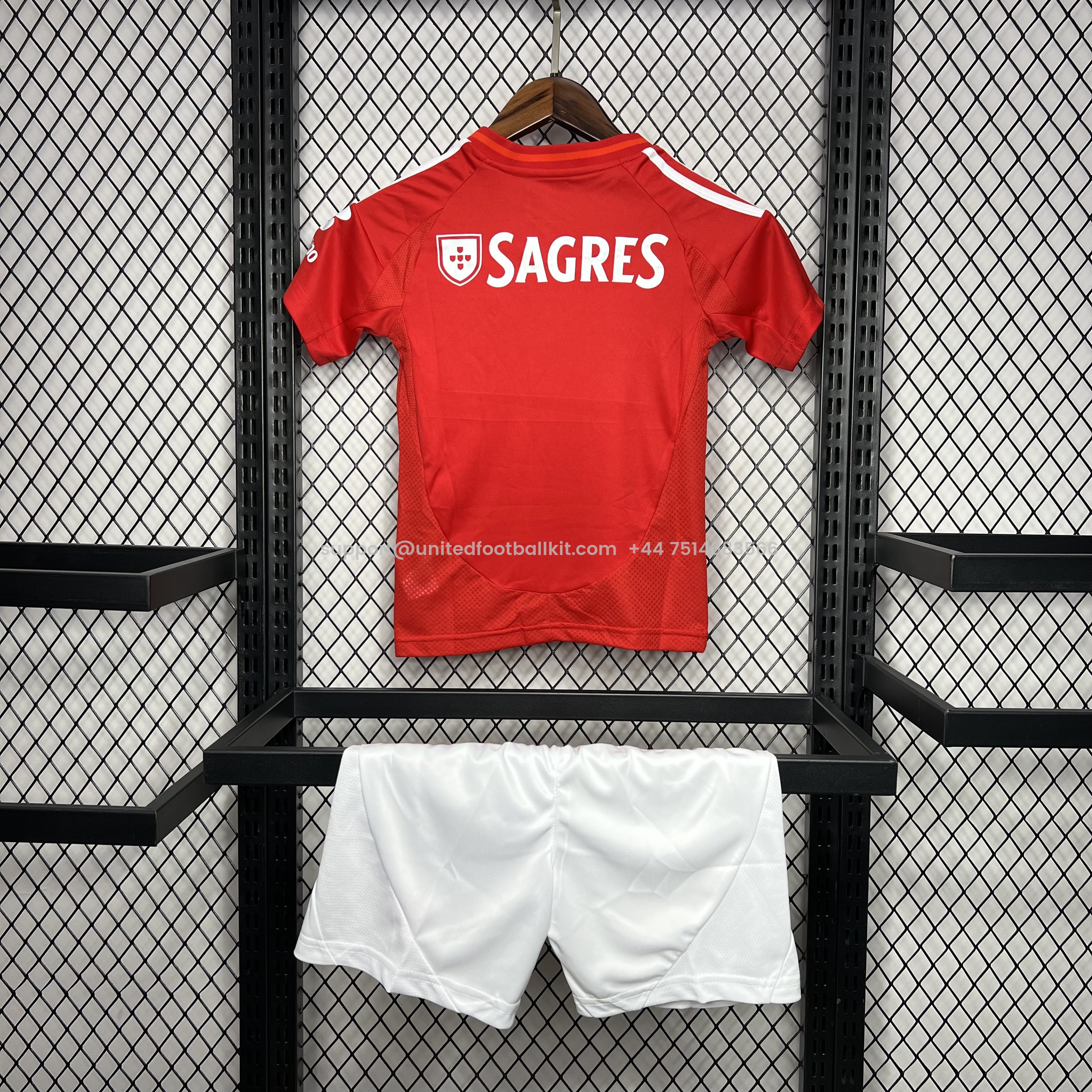 Unitedfootballkit.com | Benfica 24-25 Home Stadium Kids Kit -Customize Name, Number and Patch | Worldwide Shipping