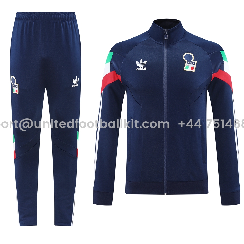 Unitedfootballkit.com | Italy 24-25 Training Hoodie Set - Royal Blue Hoodie and Pants -Customize Name, Number and Patch | Worldwide Shipping