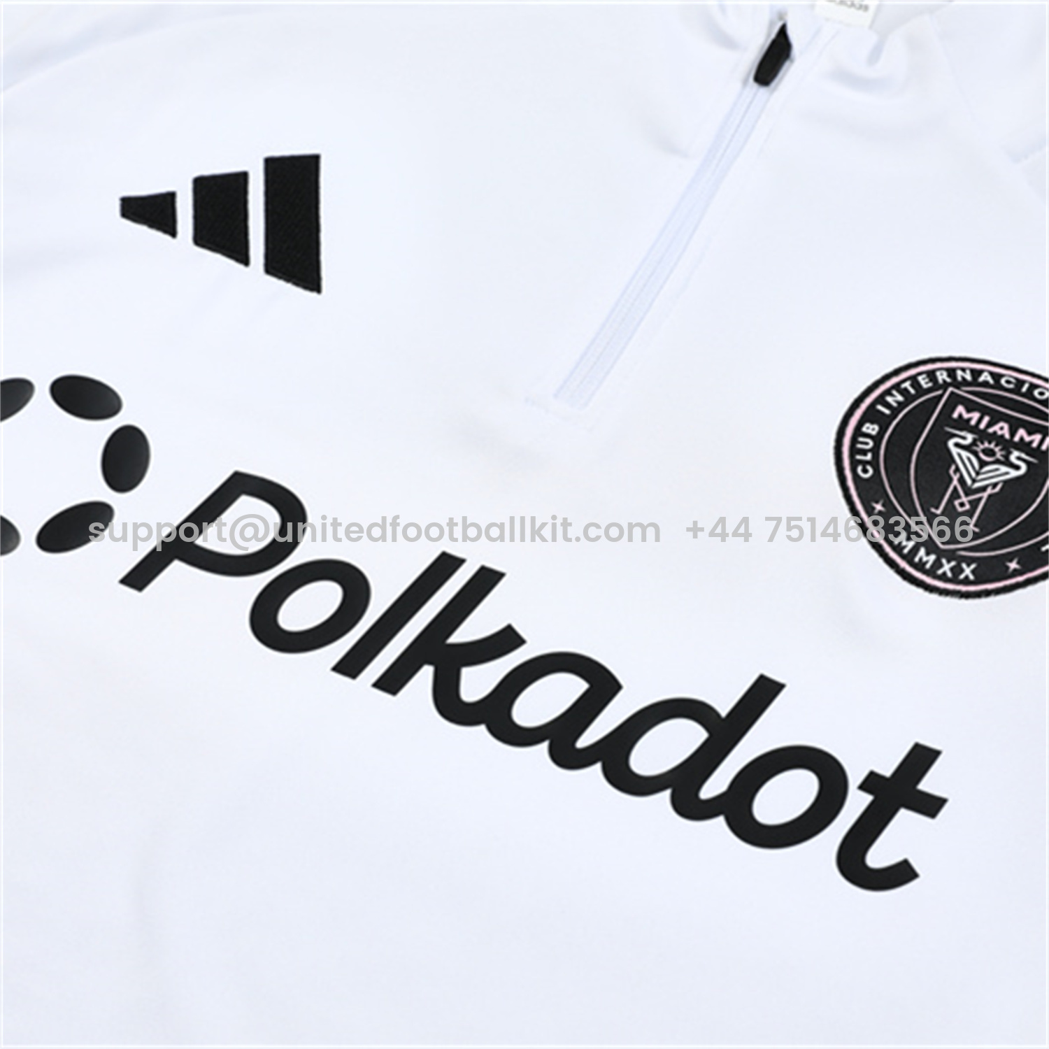 Unitedfootballkit.com | INT M.A.M 25-26 Kid Long Sleeves Training Set - White Top & Black Pants -Customize Name, Number and Patch | Worldwide Shipping