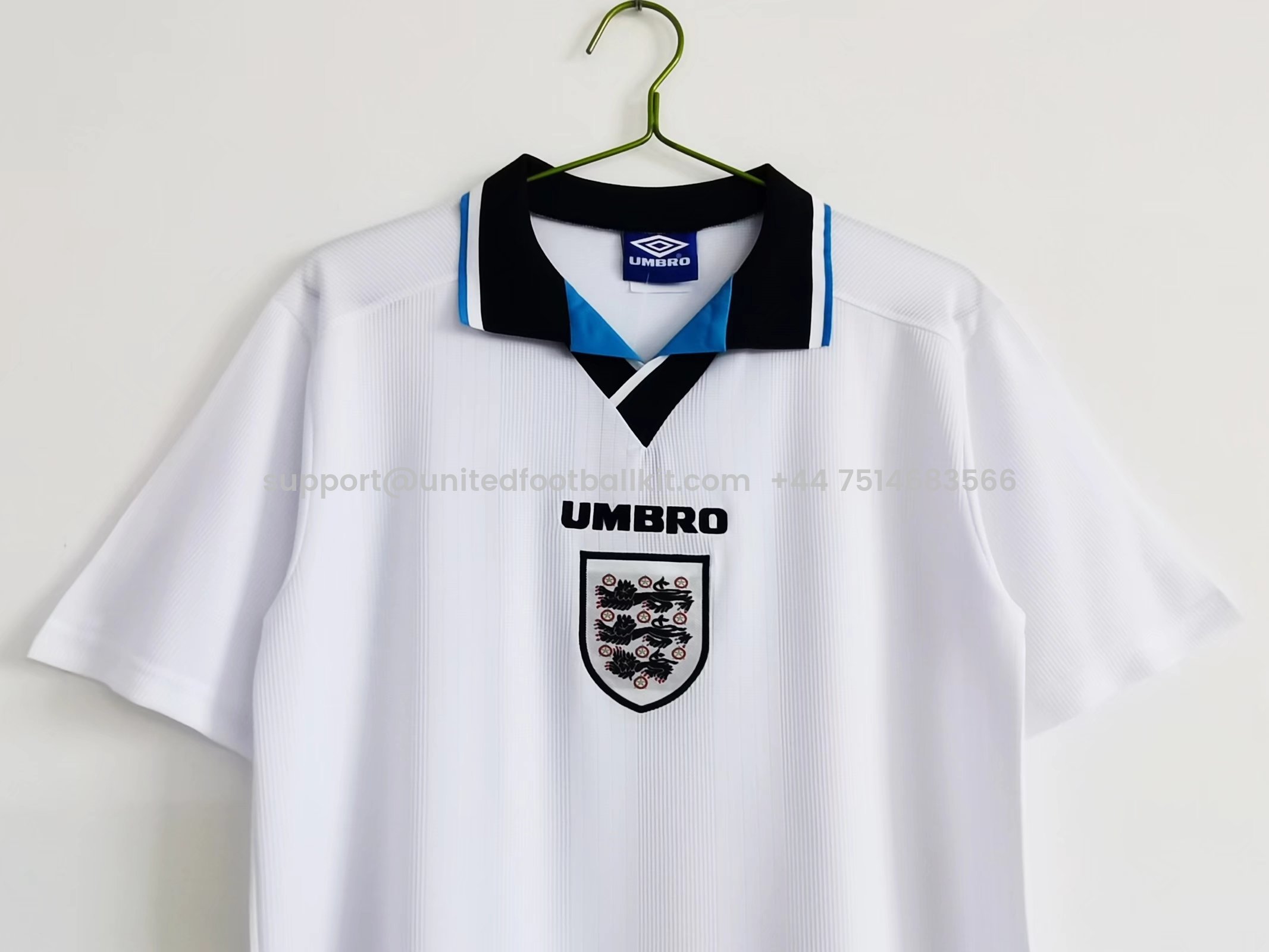 Unitedfootballkit.com | Retro England 1996 Home Stadium Jersey -Customize Name, Number and Patch | Worldwide Shipping