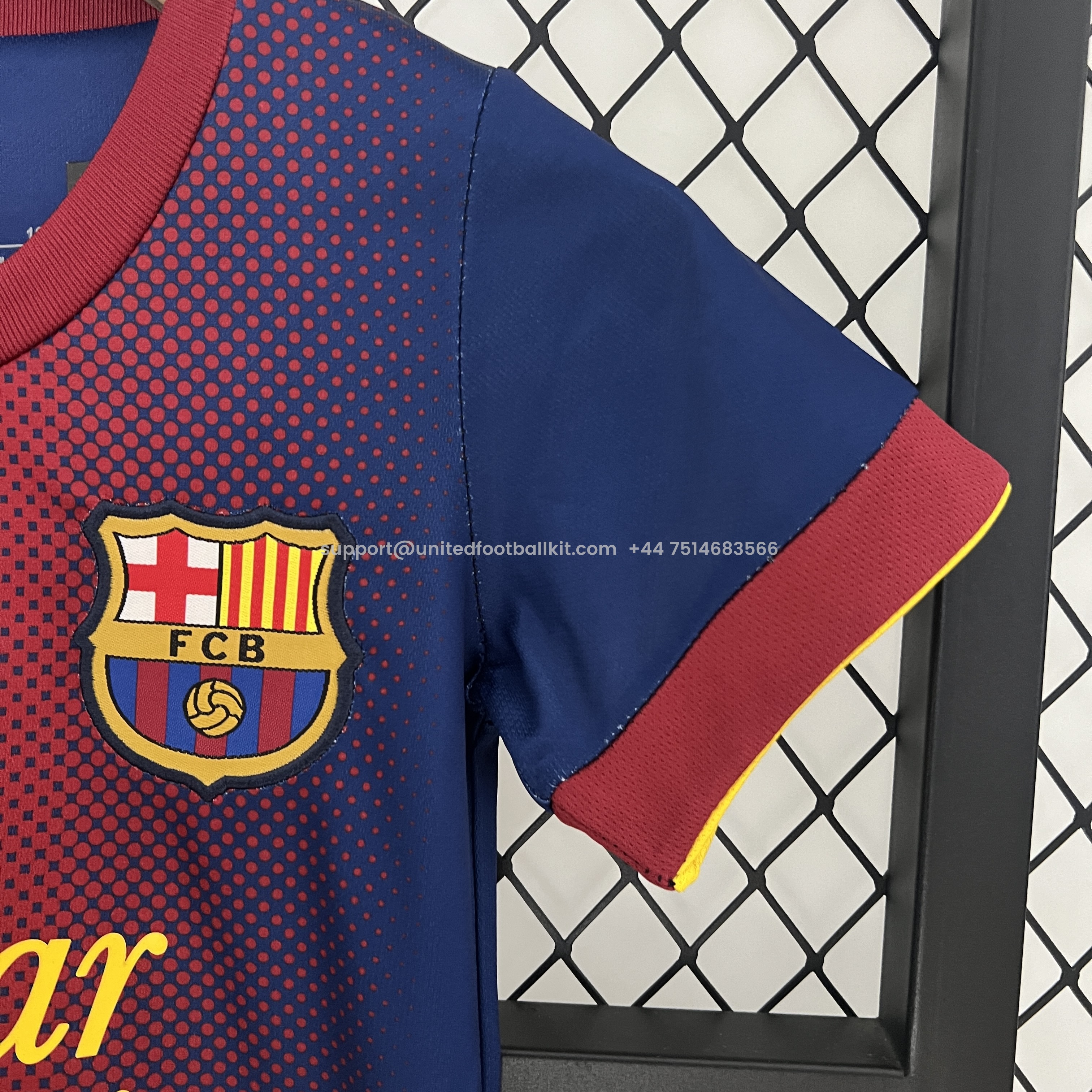 Unitedfootballkit.com | Retro Barcelona 2012-13 Home Stadium Kids Kit -Customize Name, Number and Patch | Worldwide Shipping