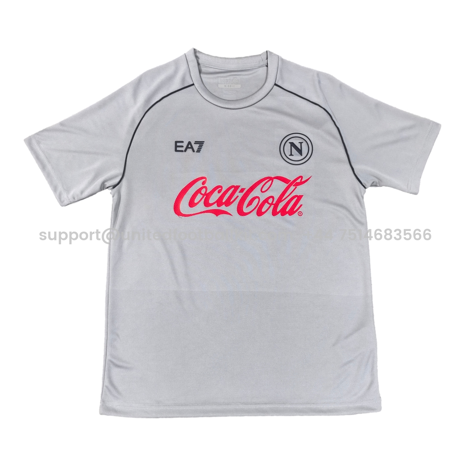 Unitedfootballkit.com | Napoli 24-25 Grey Pre-Match Training Jersey - Fans Version -Customize Name, Number and Patch | Worldwide Shipping