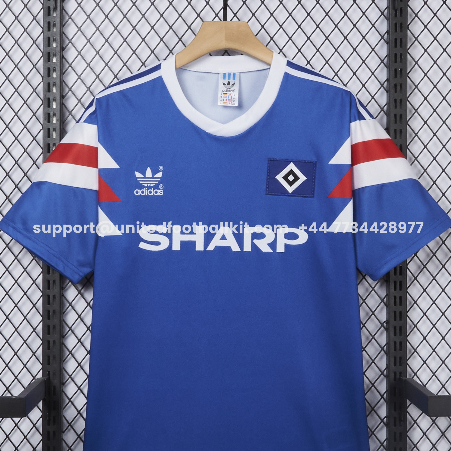 Unitedfootballkit.com | Retro Hamburger SV 1990-91 Away Blue Jersey -Customize Name, Number and Patch | Worldwide Shipping