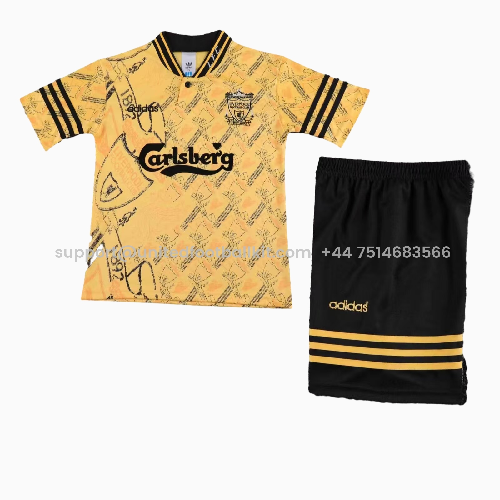 Unitedfootballkit.com | Retro Liver.pool 1994-96 Third Kids Kit -Customize Name, Number and Patch | Worldwide Shipping