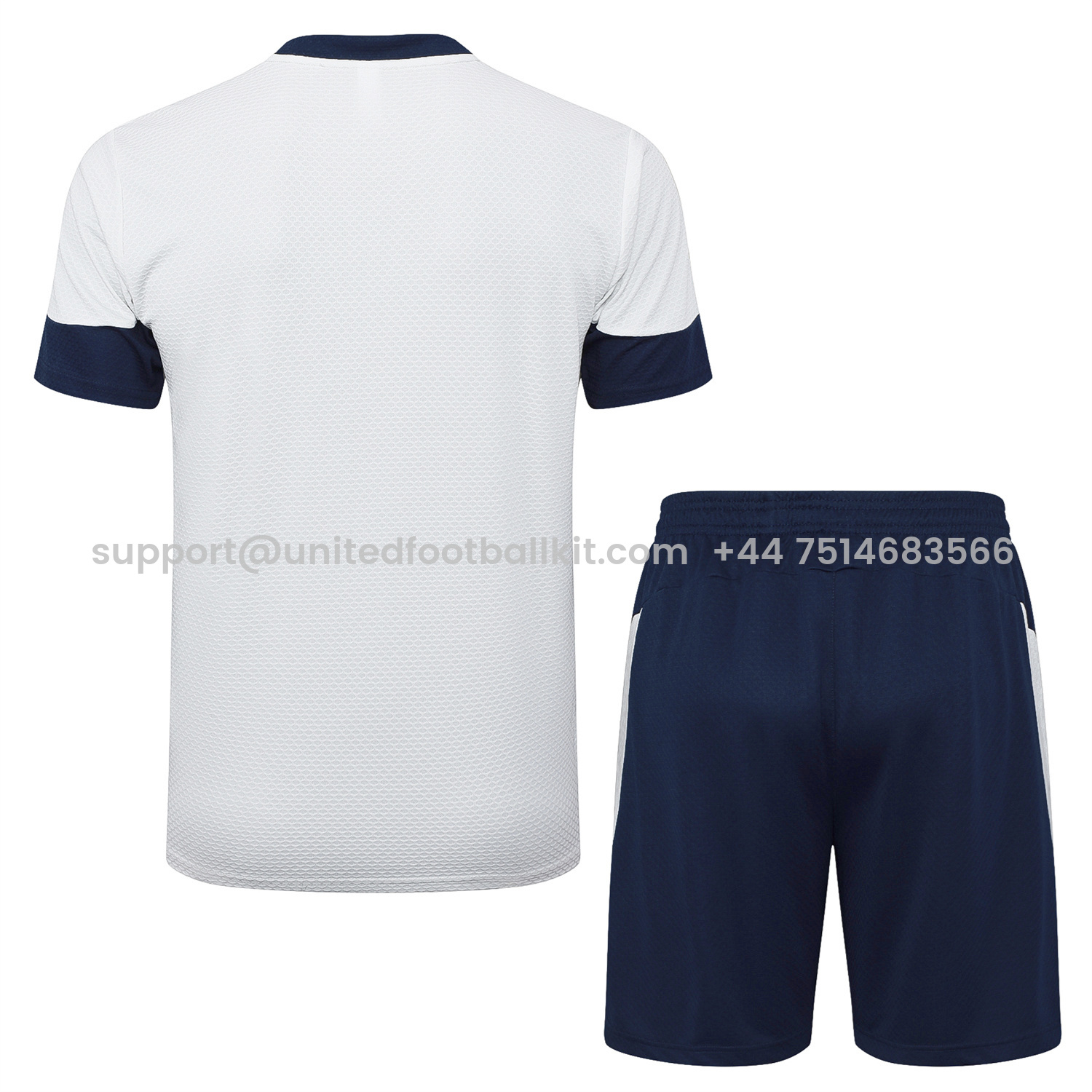 Unitedfootballkit.com | Portugal 25-26 Short-Sleeve Training Set - Off White Top and Deep Blue Shorts -Customize Name, Number and Patch | Worldwide Shipping