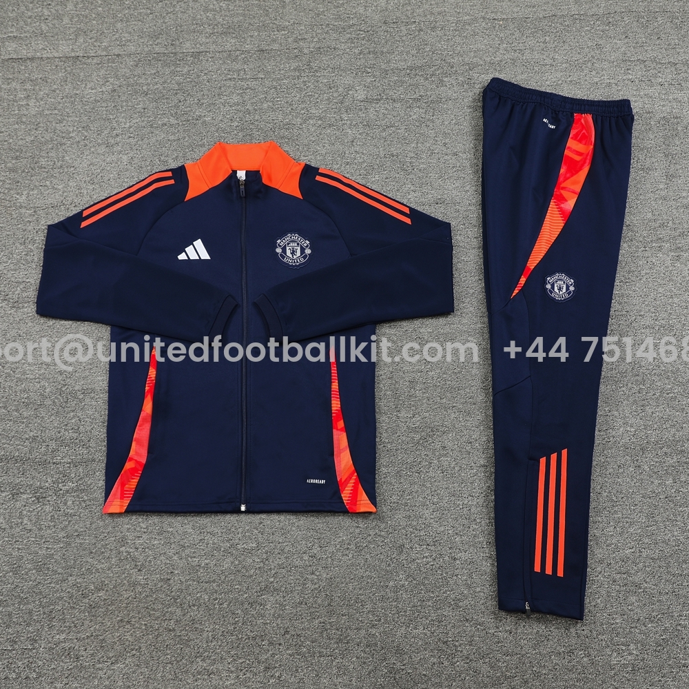 Unitedfootballkit.com | Manchester United 24-25 Jacket Training Tracksuit - Royal Blue -Customize Name, Number and Patch | Worldwide Shipping
