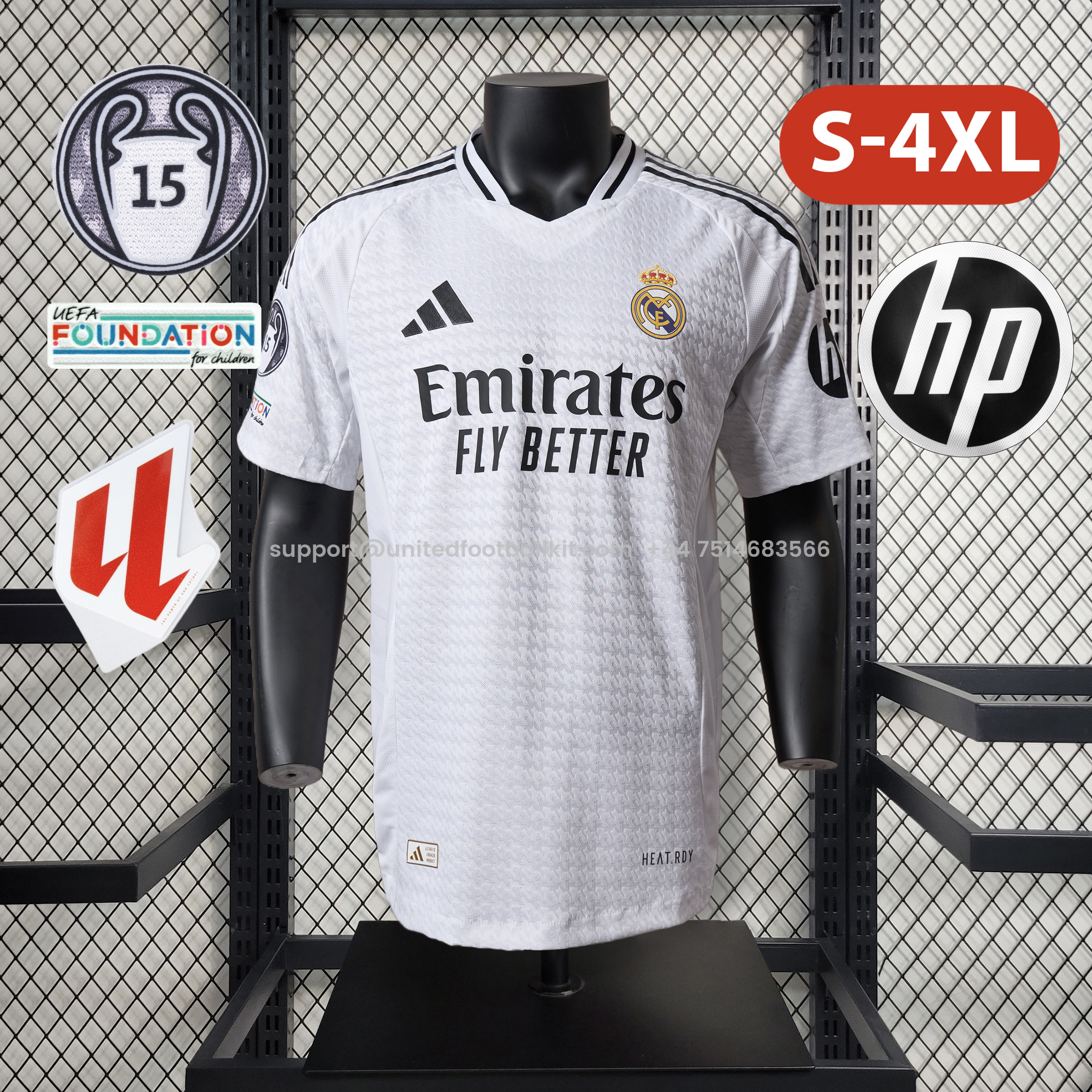 Unitedfootballkit.com | Real Madrid 24-25 Home Stadium Jersey - Player Version -Customize Name, Number and Patch | Worldwide Shipping