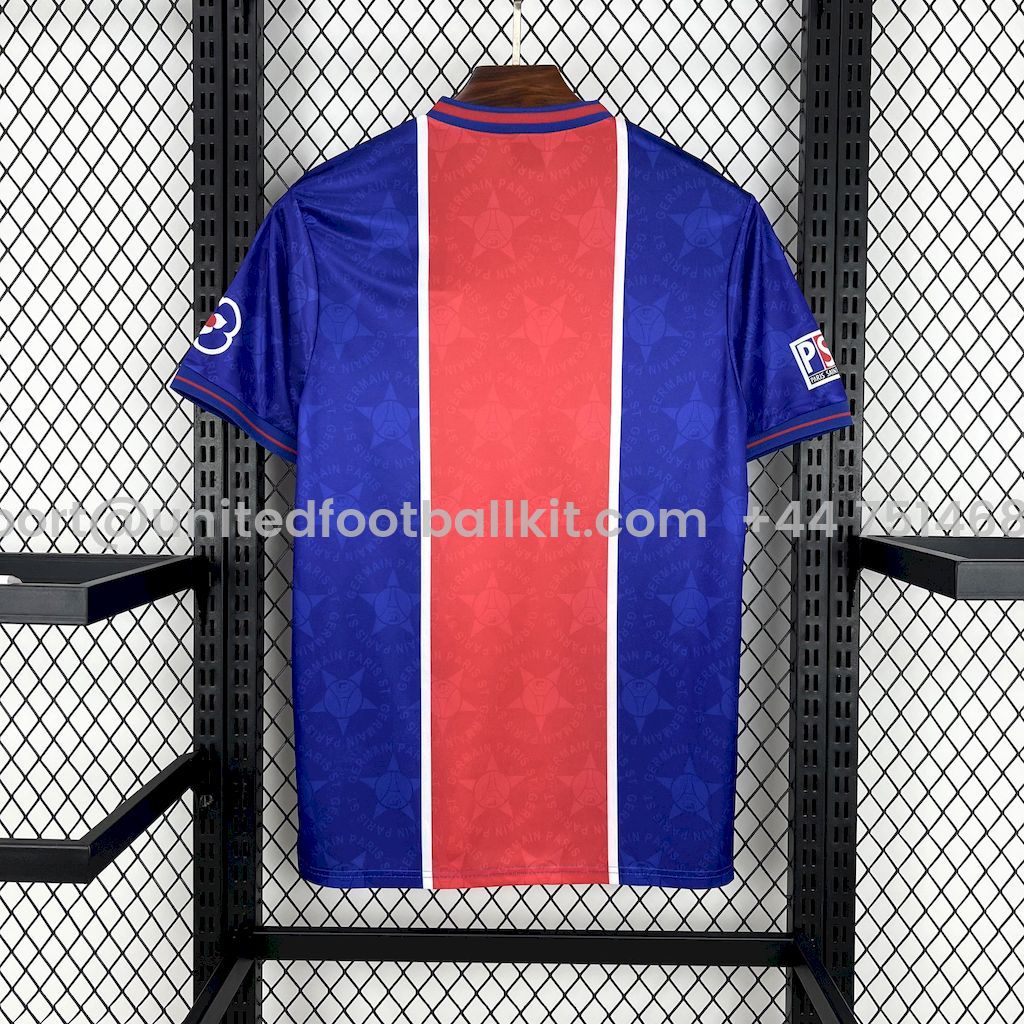 Unitedfootballkit.com | Retro Paris Saint-Germain PSG 1995-96 Home Jersey -Customize Name, Number and Patch | Worldwide Shipping
