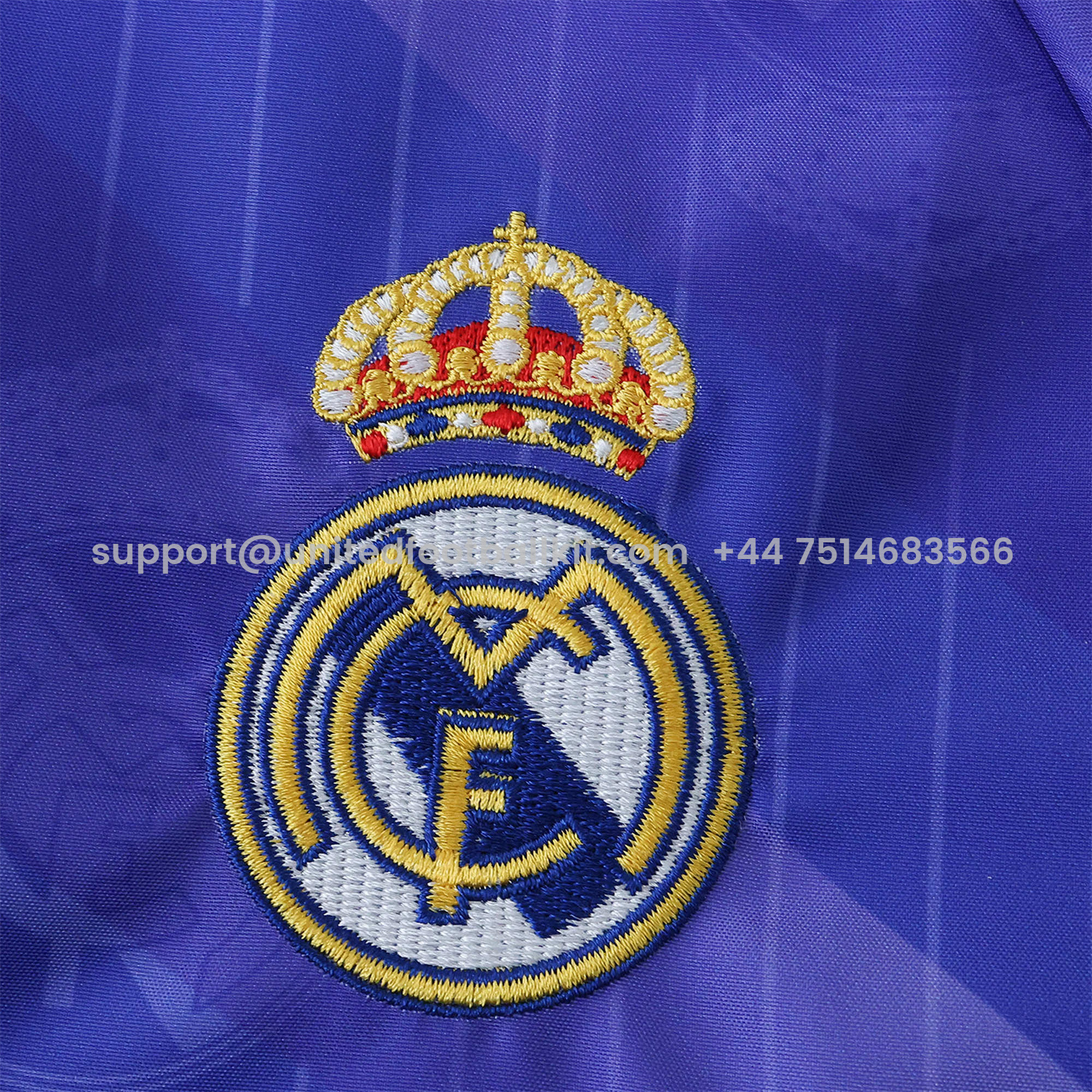 Unitedfootballkit.com | Retro Real Madrid 1996-97 Double Sided Reversible Windbreaker - Blue & Green -Customize Name, Number and Patch | Worldwide Shipping