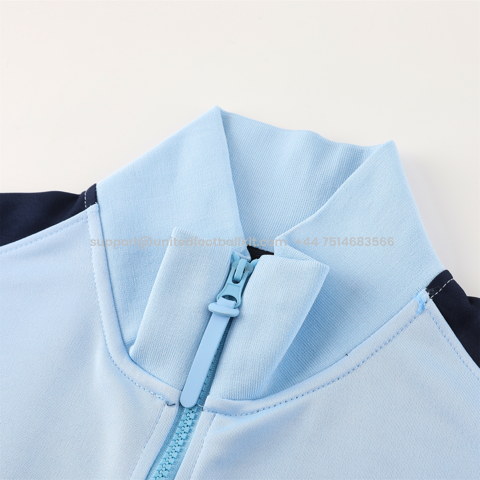 Unitedfootballkit.com | France 24-25 Jacket Training Tracksuit - Sky Blue -Customize Name, Number and Patch | Worldwide Shipping