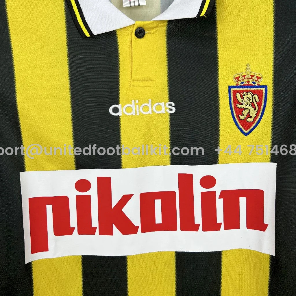Unitedfootballkit.com | Retro Real Zaragoza 1996-97 Away Jersey -Customize Name, Number and Patch | Worldwide Shipping