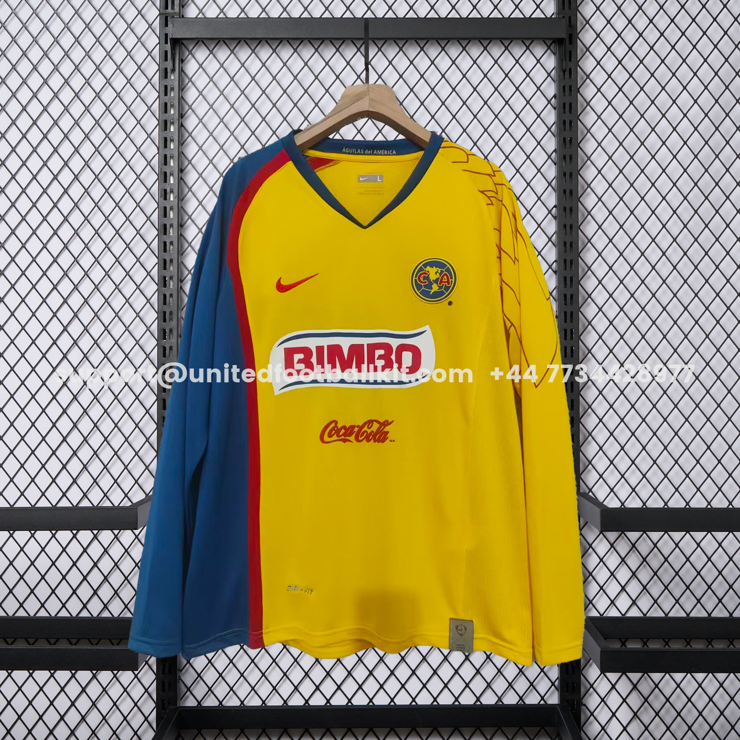 Unitedfootballkit.com | Retro Club América 2007-08 Home Long Sleeves Jersey -Customize Name, Number and Patch | Worldwide Shipping