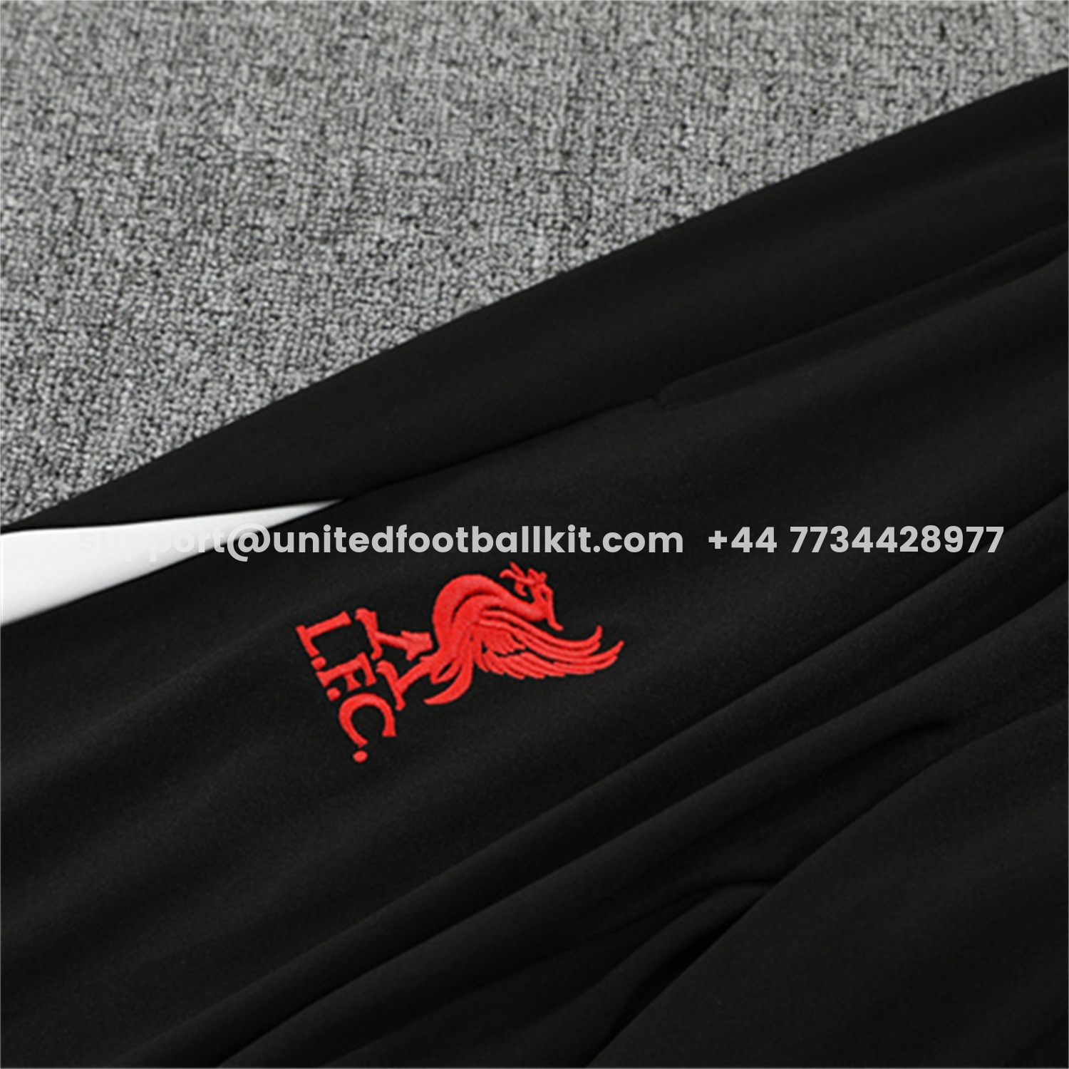 Unitedfootballkit.com | Liver.pool 25-26 Kids Long Sleeve Training Set - Player Version - Black Top & Black Pants -Customize Name, Number and Patch | Worldwide Shipping