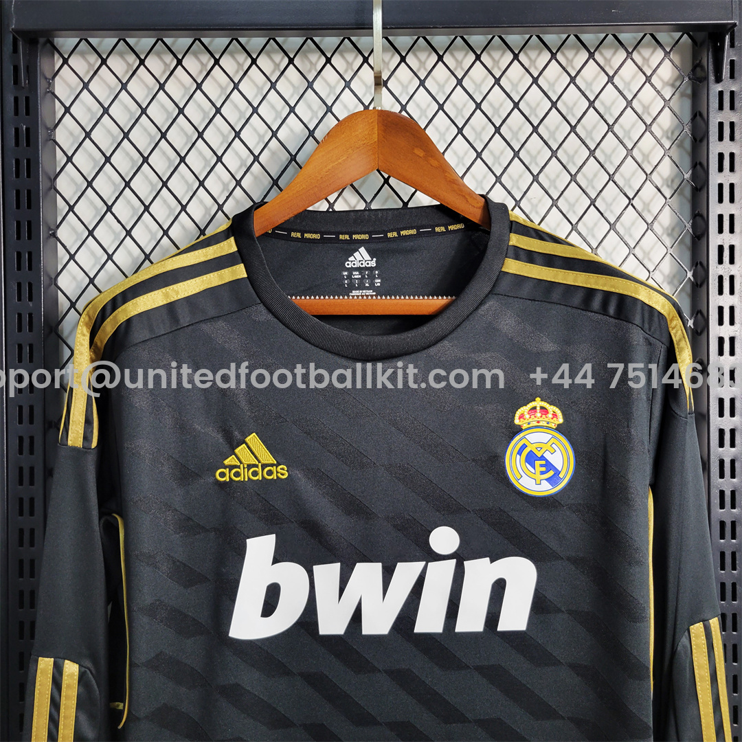 Unitedfootballkit.com | Retro Real Madrid 11-12 Away Long Sleeve Jersey -Customize Name, Number and Patch | Worldwide Shipping